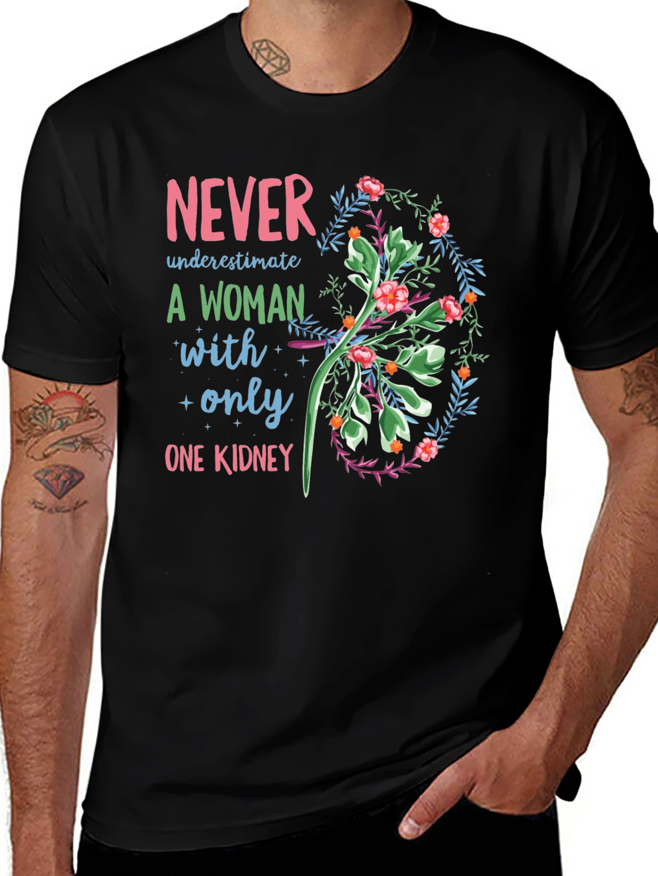 Variant 27 of Never Underestimate Woman With One Kidney Tee