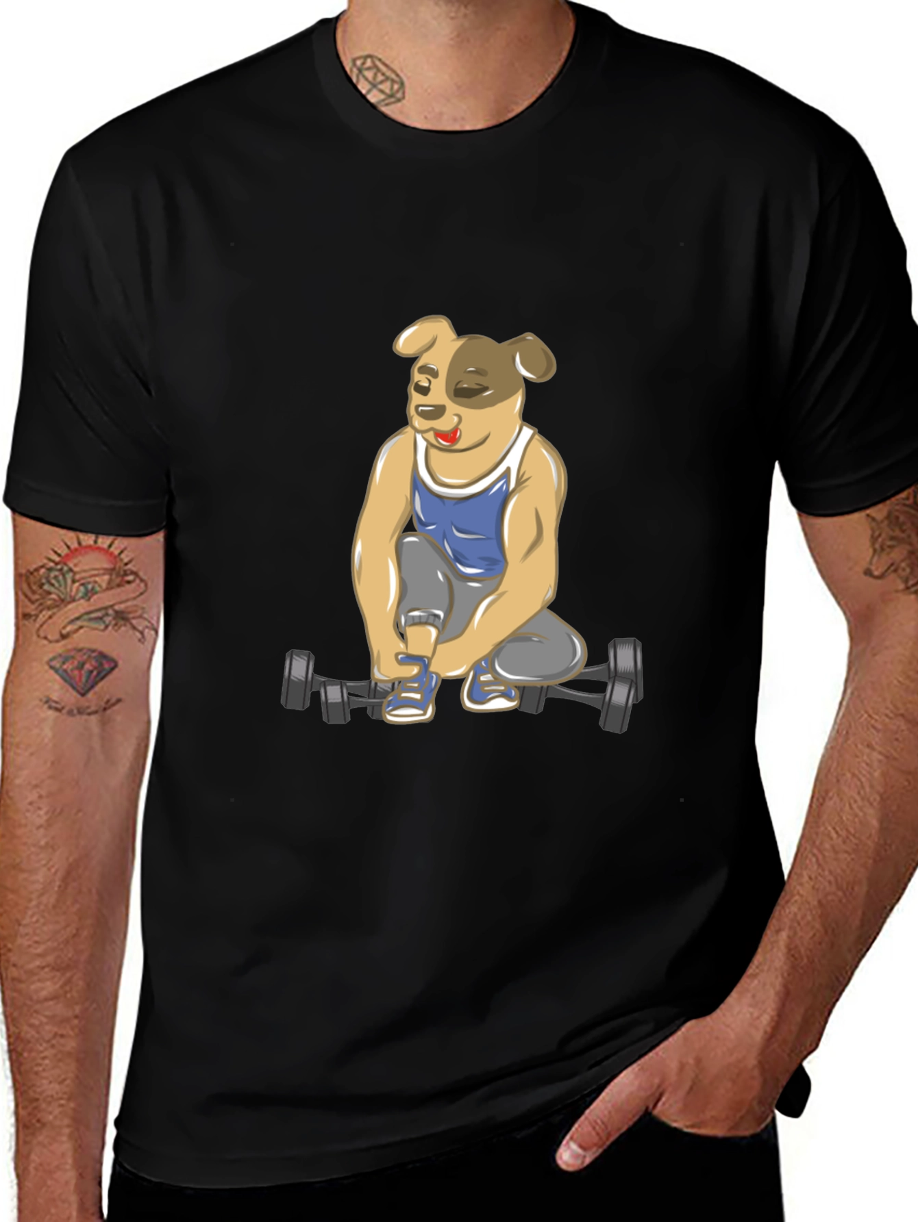 Variant 29 of Dog Lifting Weights T-Shirt