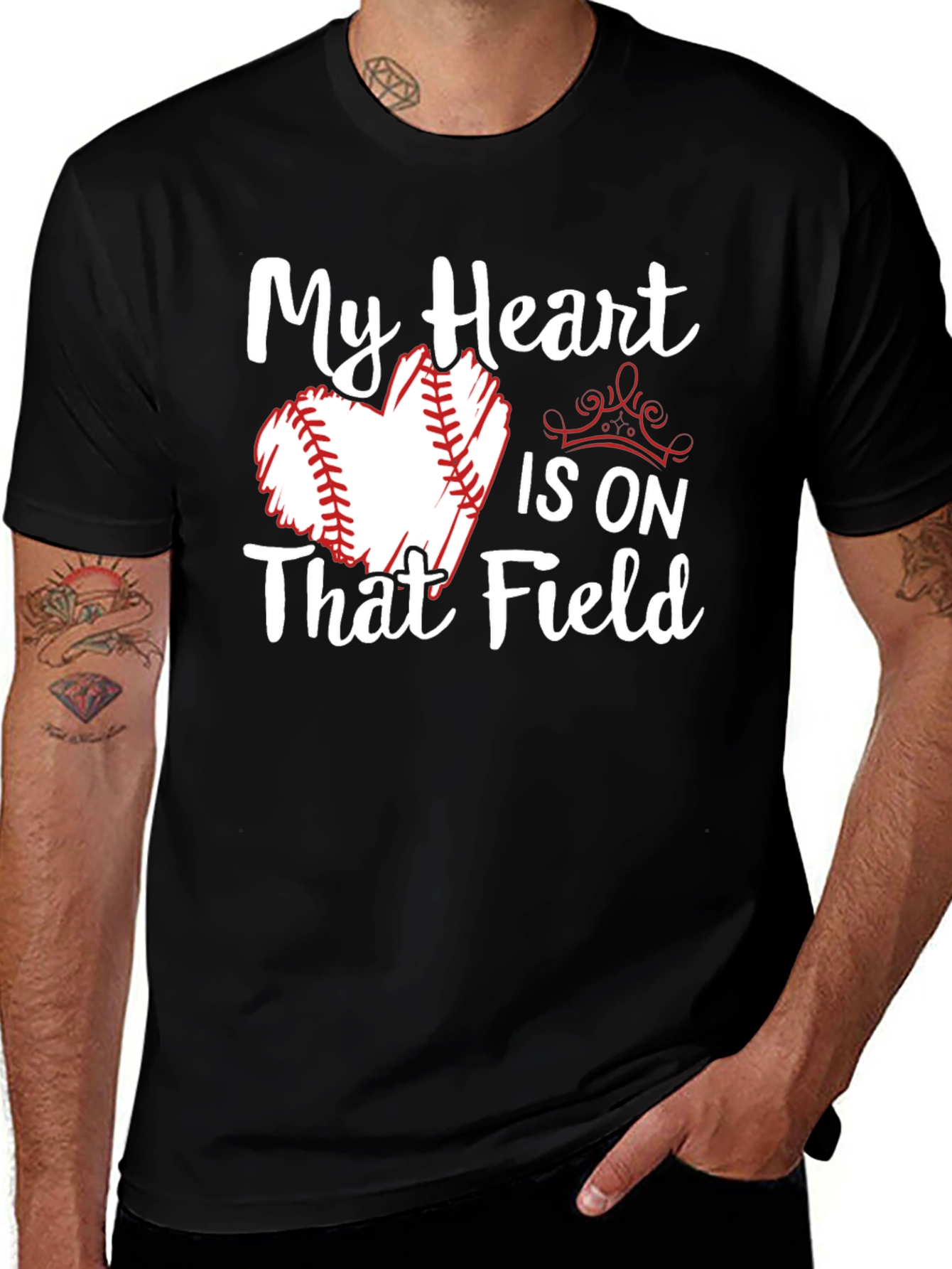 Variant 3 of My Heart Is On That Field Baseball T-Shirt