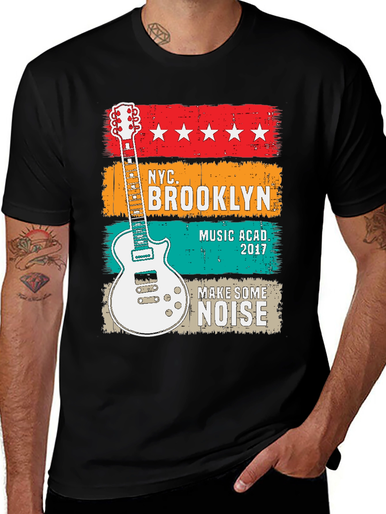 Variant 11 of NYC Brooklyn Music Academy Guitar T-Shirt