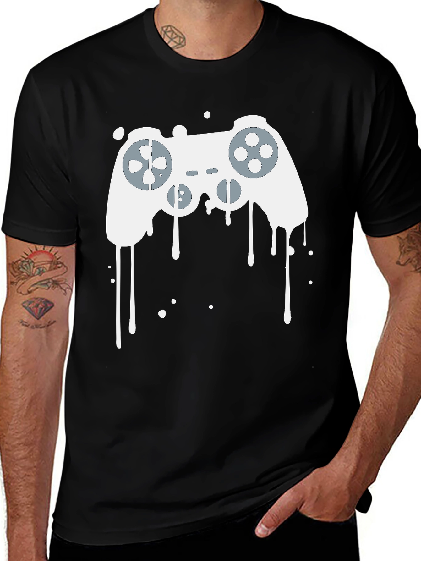 Variant 23 of Gaming Controller Graphic Tee - Black