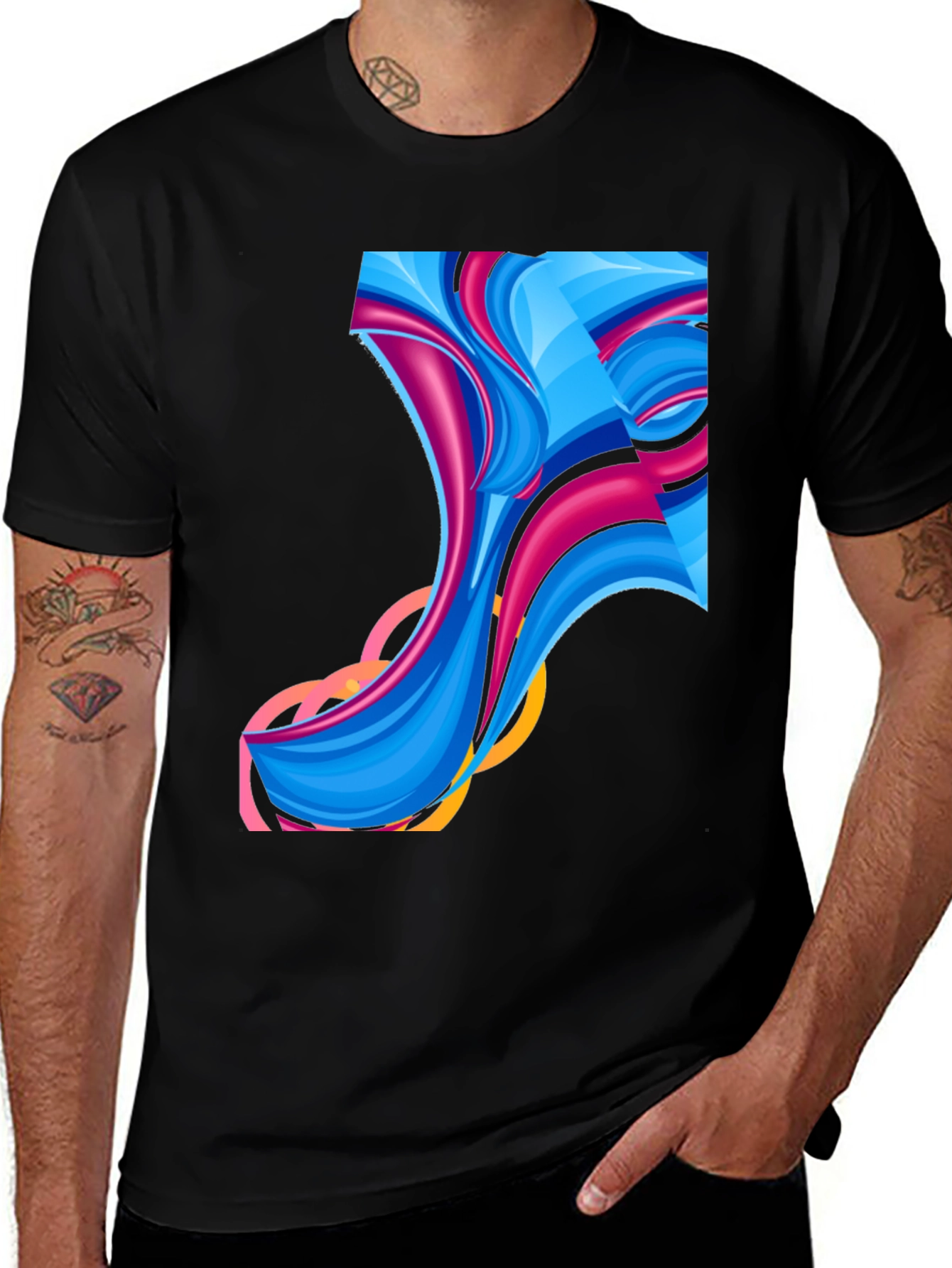 Variant 20 of Abstract Graphic Black T-Shirt
