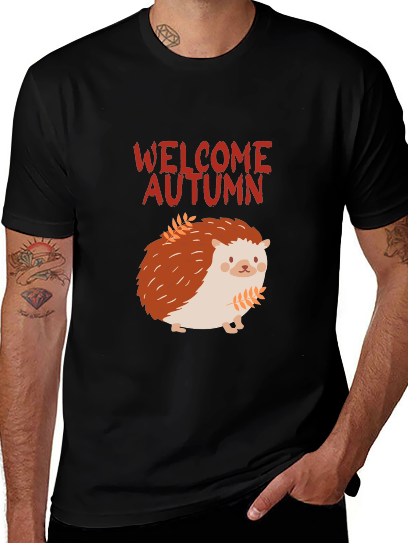 Variant 8 of Welcome Autumn Hedgehog Graphic Tee