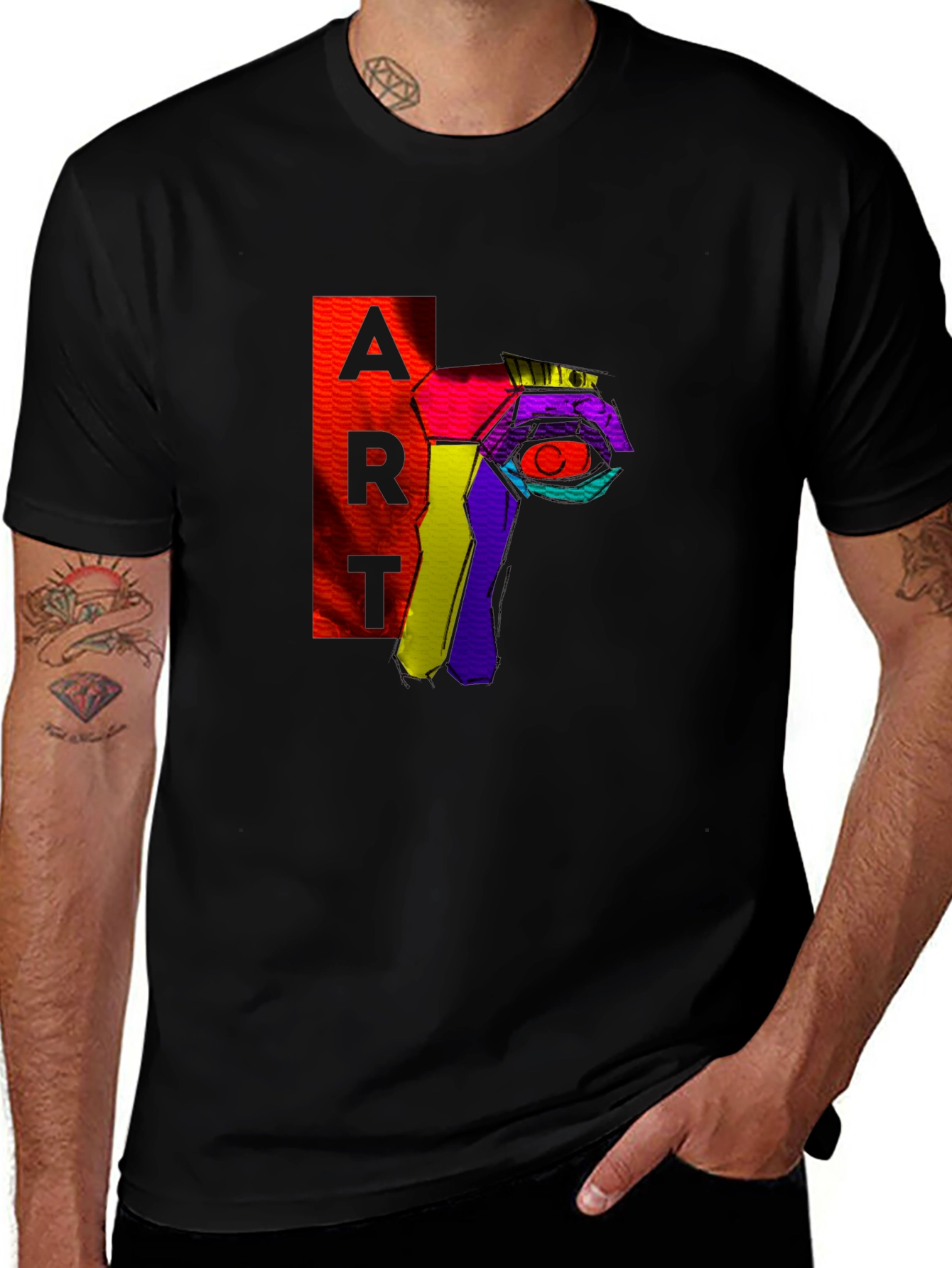 Variant 10 of Abstract Art Tee: Bold Geometric Eye Design