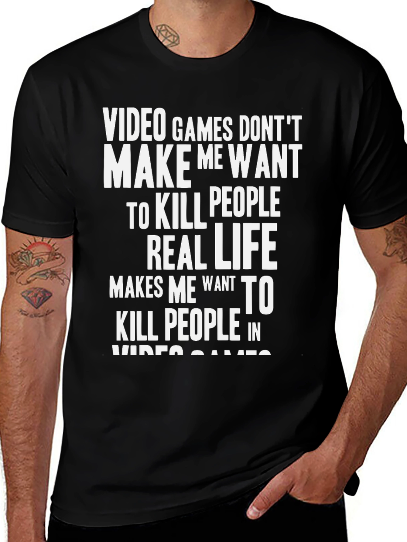 Variant 30 of Funny Gamer T-Shirt - Real Life Kill People In Video Games