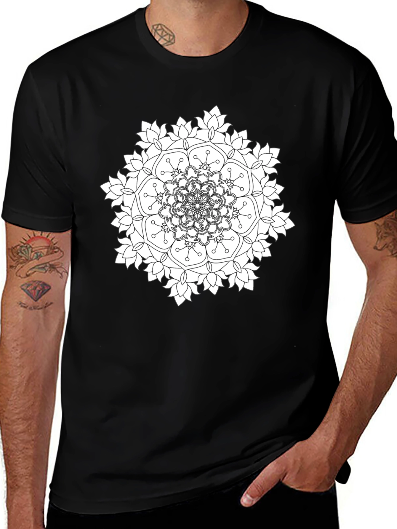 Variant 2 of Mandala Graphic Black Tee