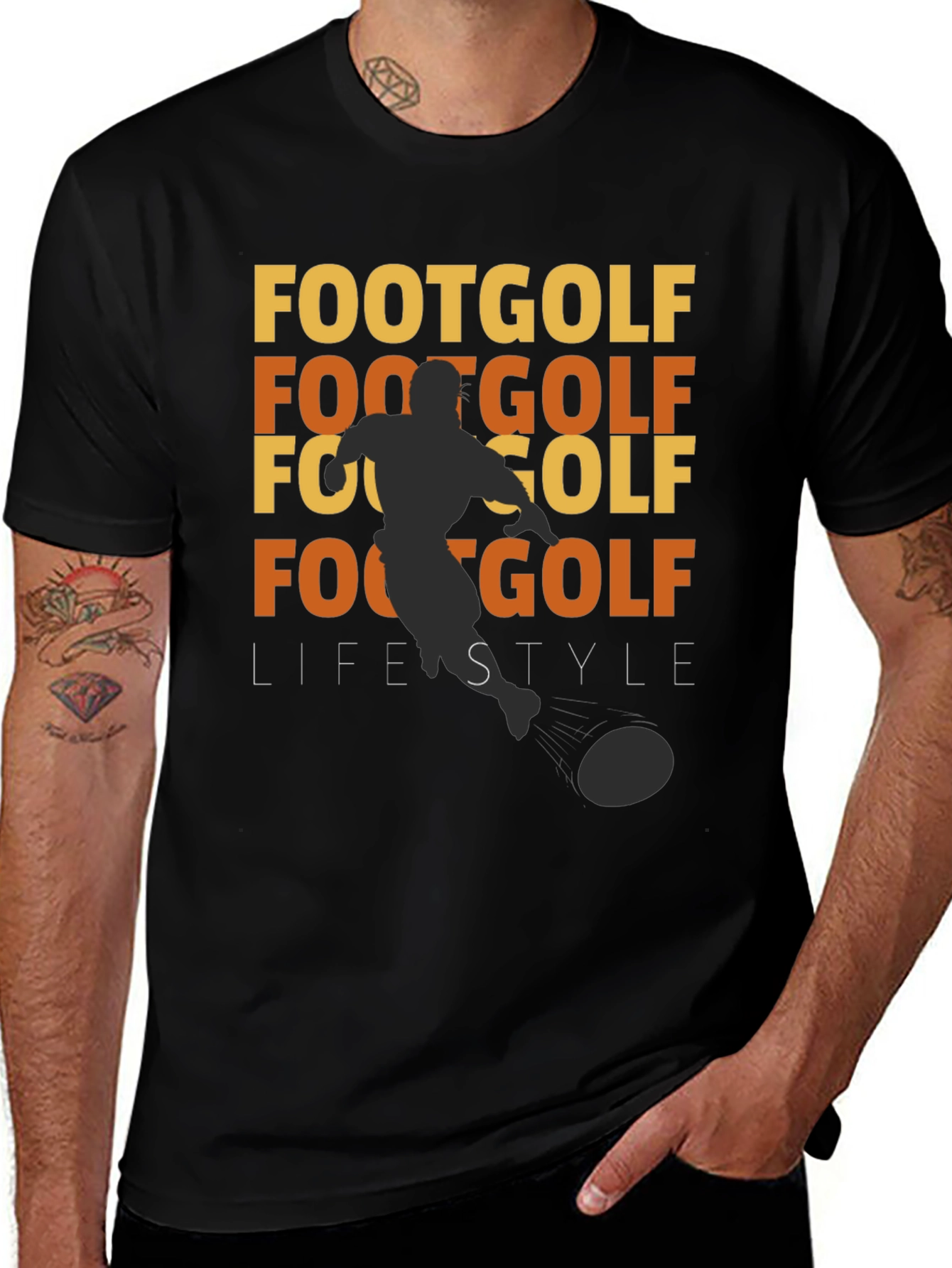 Variant 25 of Footgolf Lifestyle Tee - Sporty & Stylish Black T-Shirt