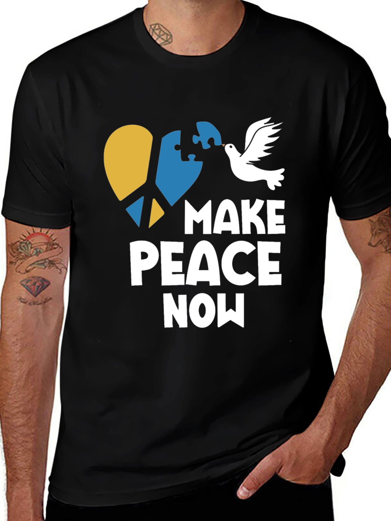 Variant 12 of Make Peace Now T-Shirt - Ukraine Support