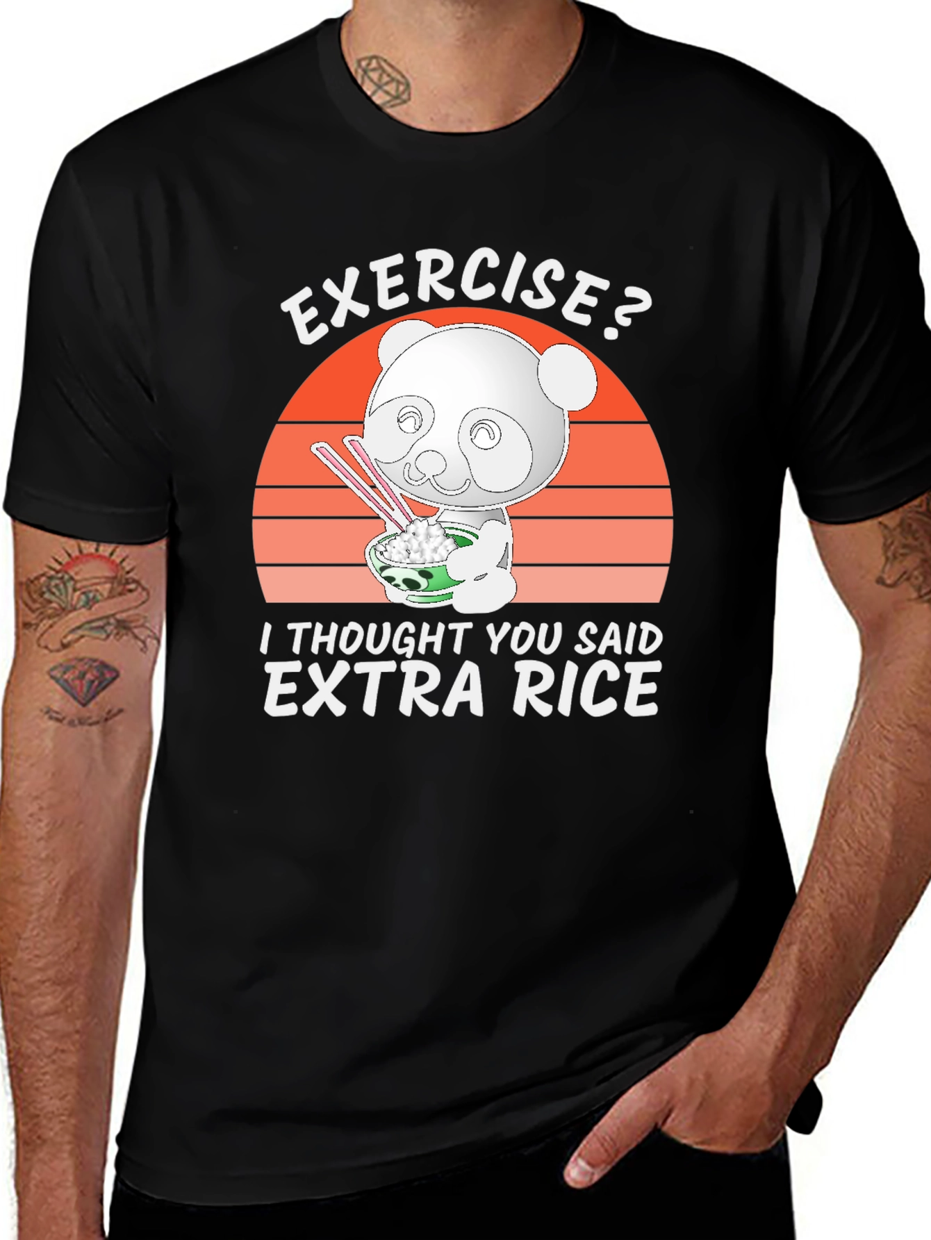 Variant 5 of Exercise? Extra Rice Panda Graphic Tee