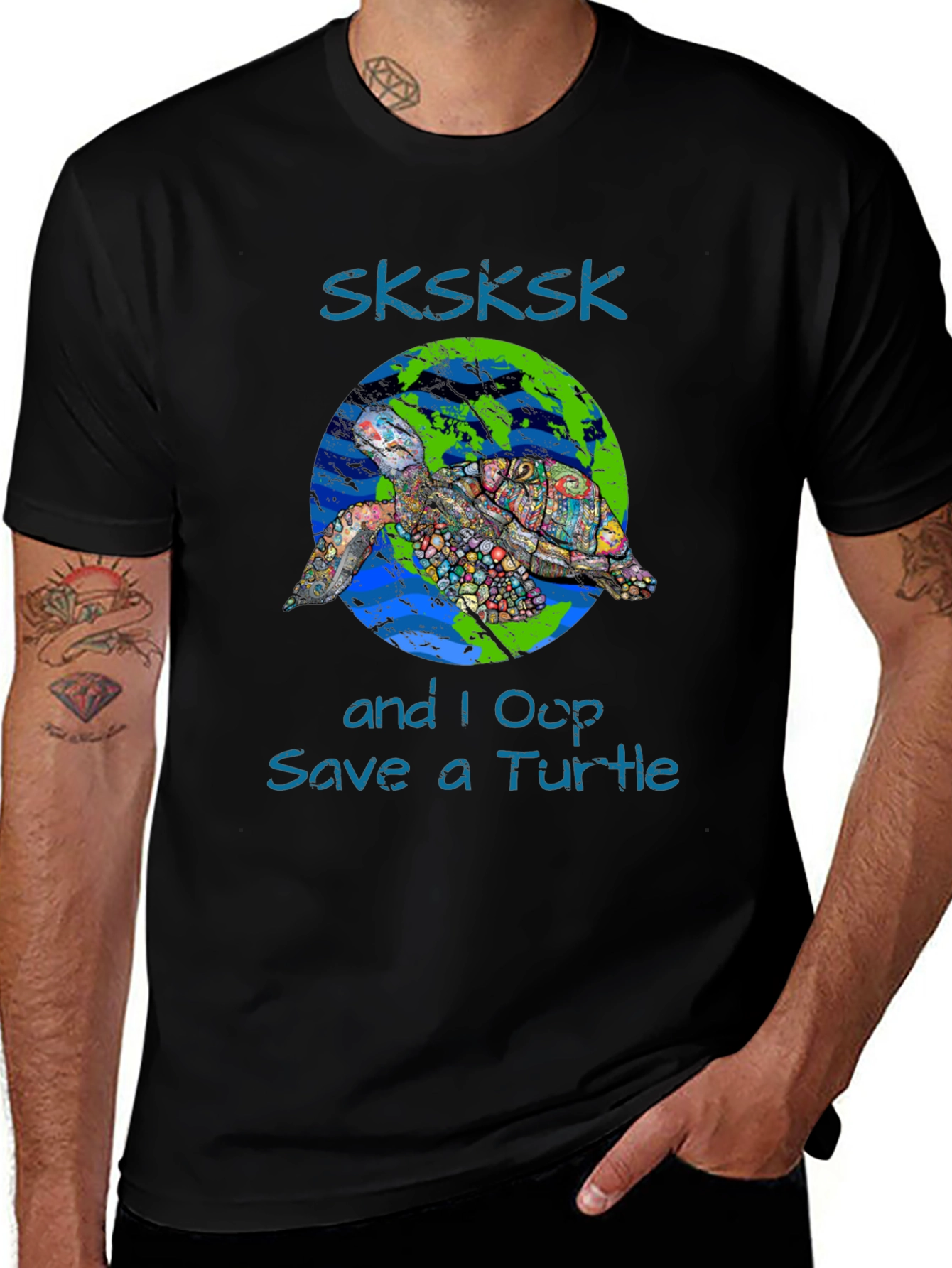 Variant 3 of Save the Turtle Graphic T-Shirt - SKSKSK