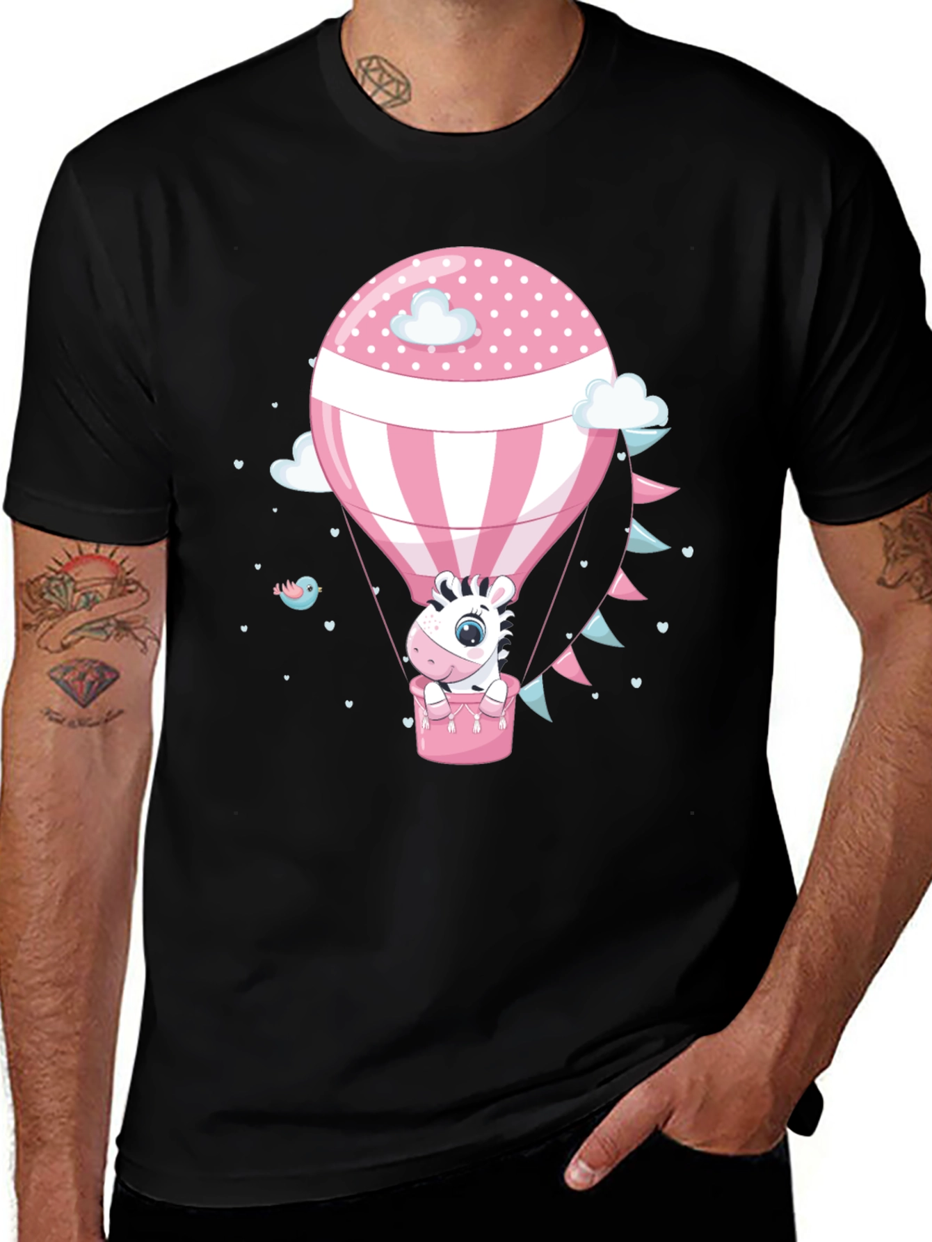Variant 6 of Zebra in Balloon Graphic Tee
