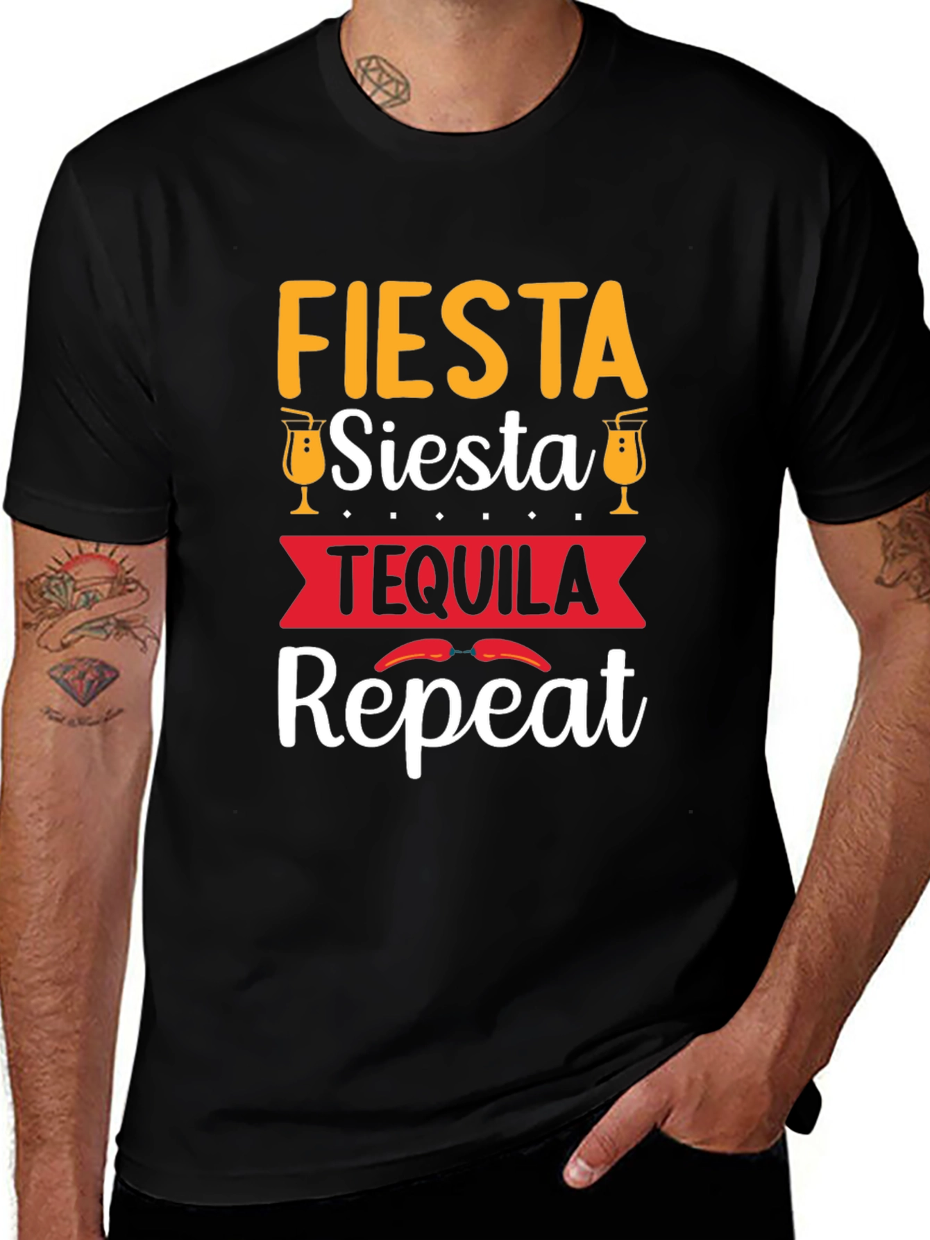 Fiesta Siesta Tequila Repeat Graphic Tee