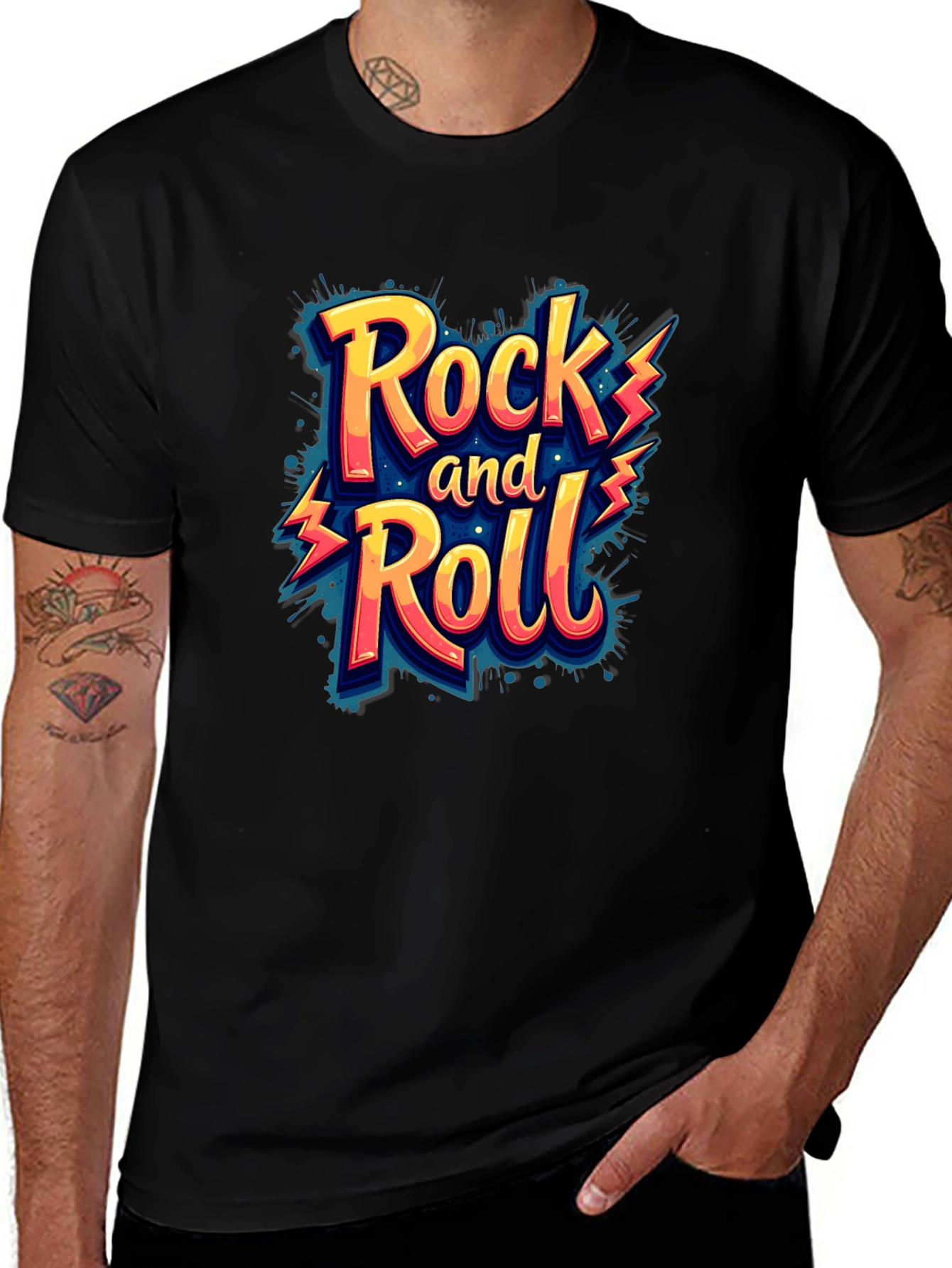 Variant 2 of Rock and Roll Graphic Tee - Men's Short Sleeve T-Shirt