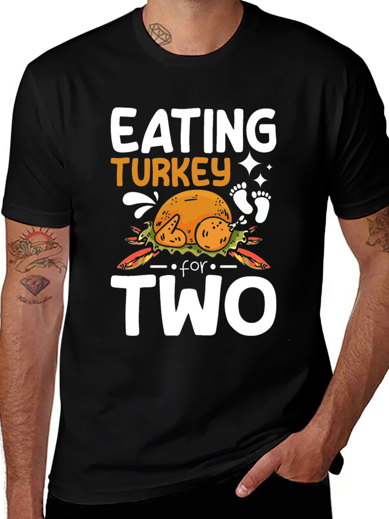 Variant 17 of Eating Turkey For Two Thanksgiving Pregnancy T-Shirt