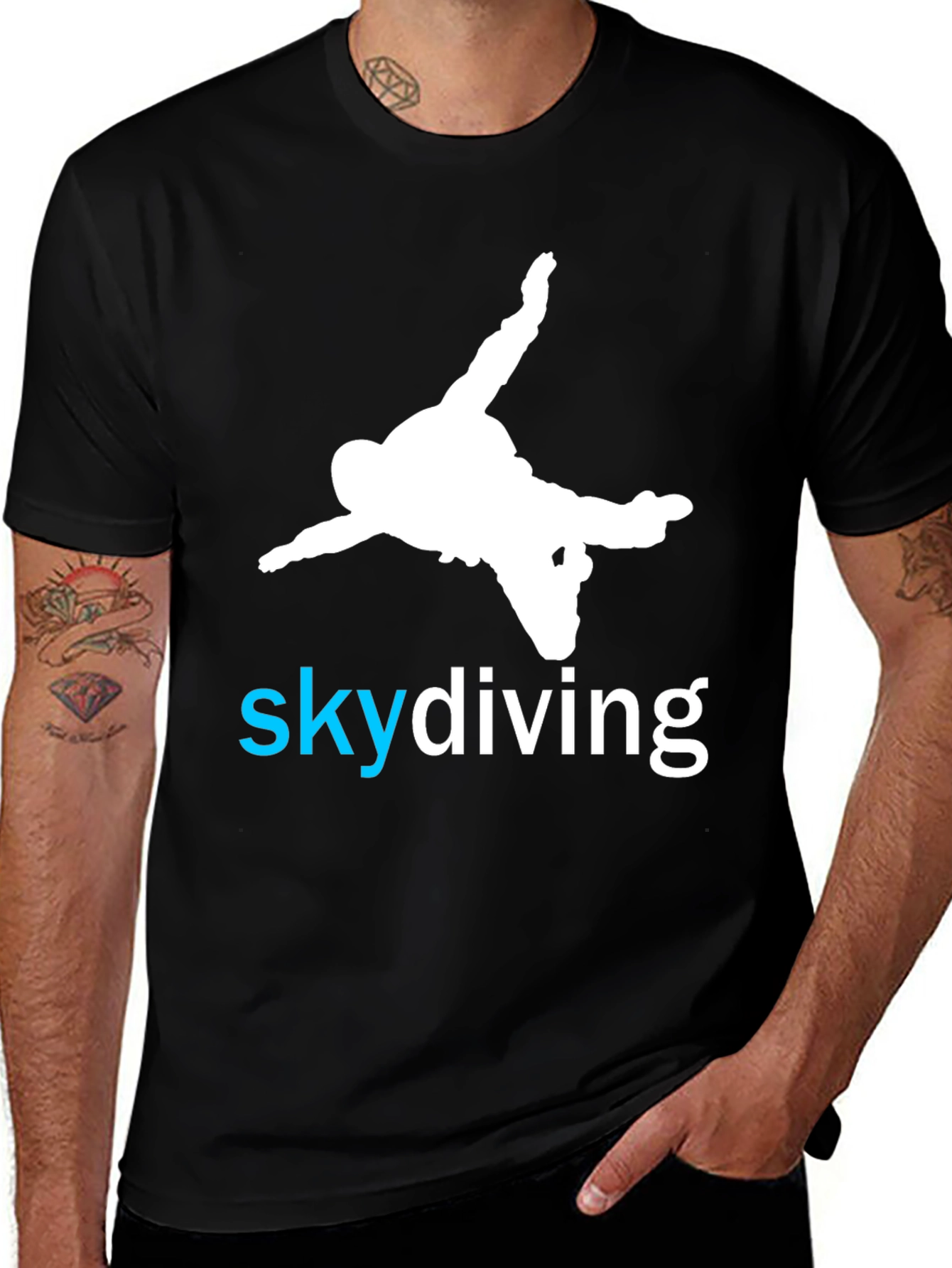 Variant 27 of Skydiving T-Shirt - Black - Sport Adventure Tee