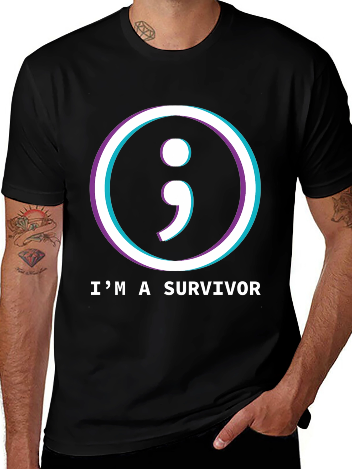 Variant 14 of I'm a Survivor Semicolon T-Shirt