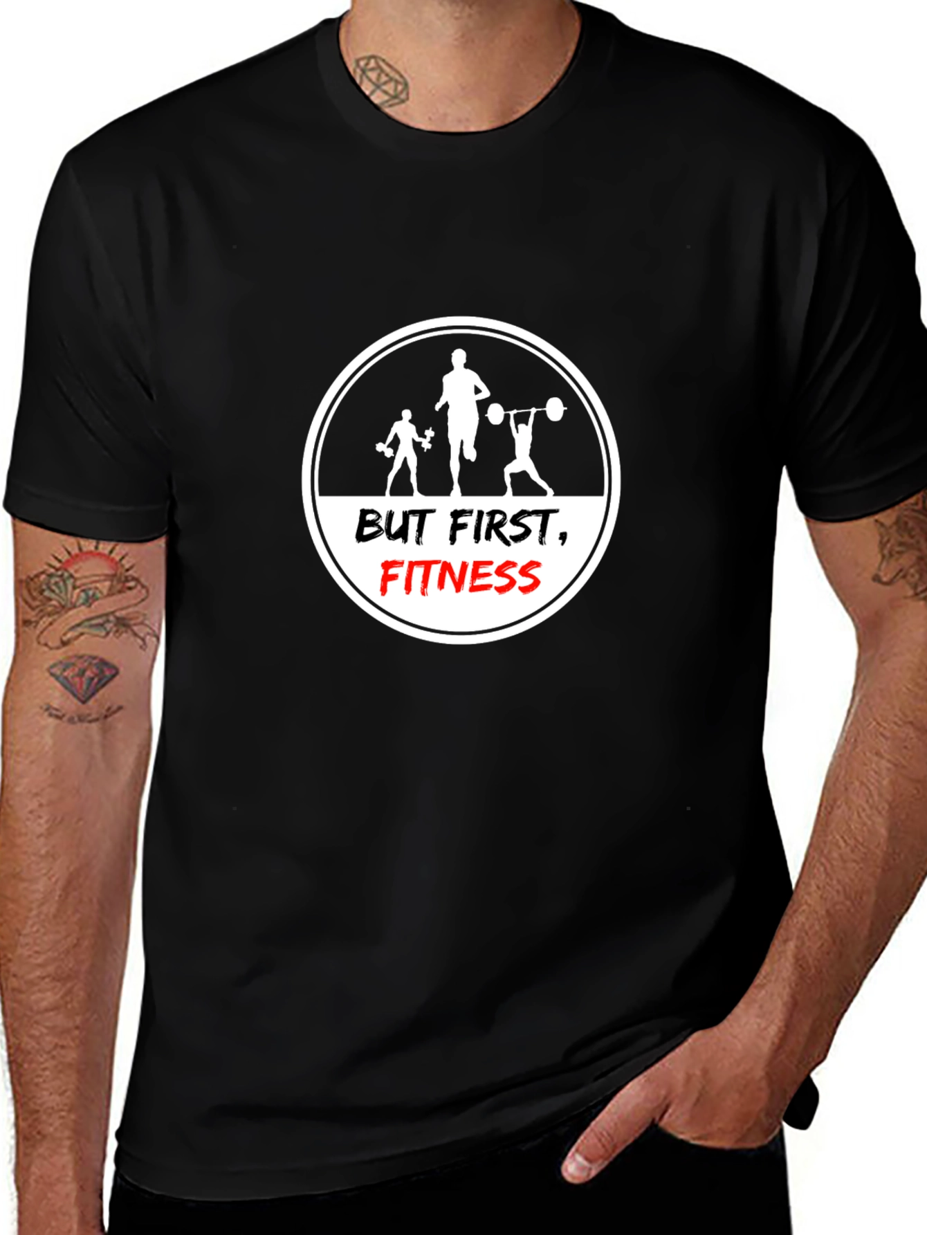 Variant 3 of But First, Fitness Graphic Print T-Shirt