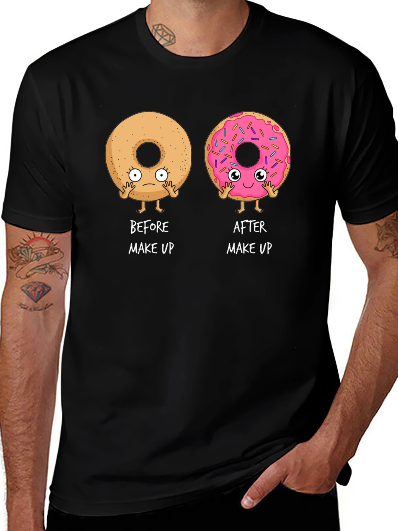 Variant 28 of Funny Donut Makeup Graphic Tee