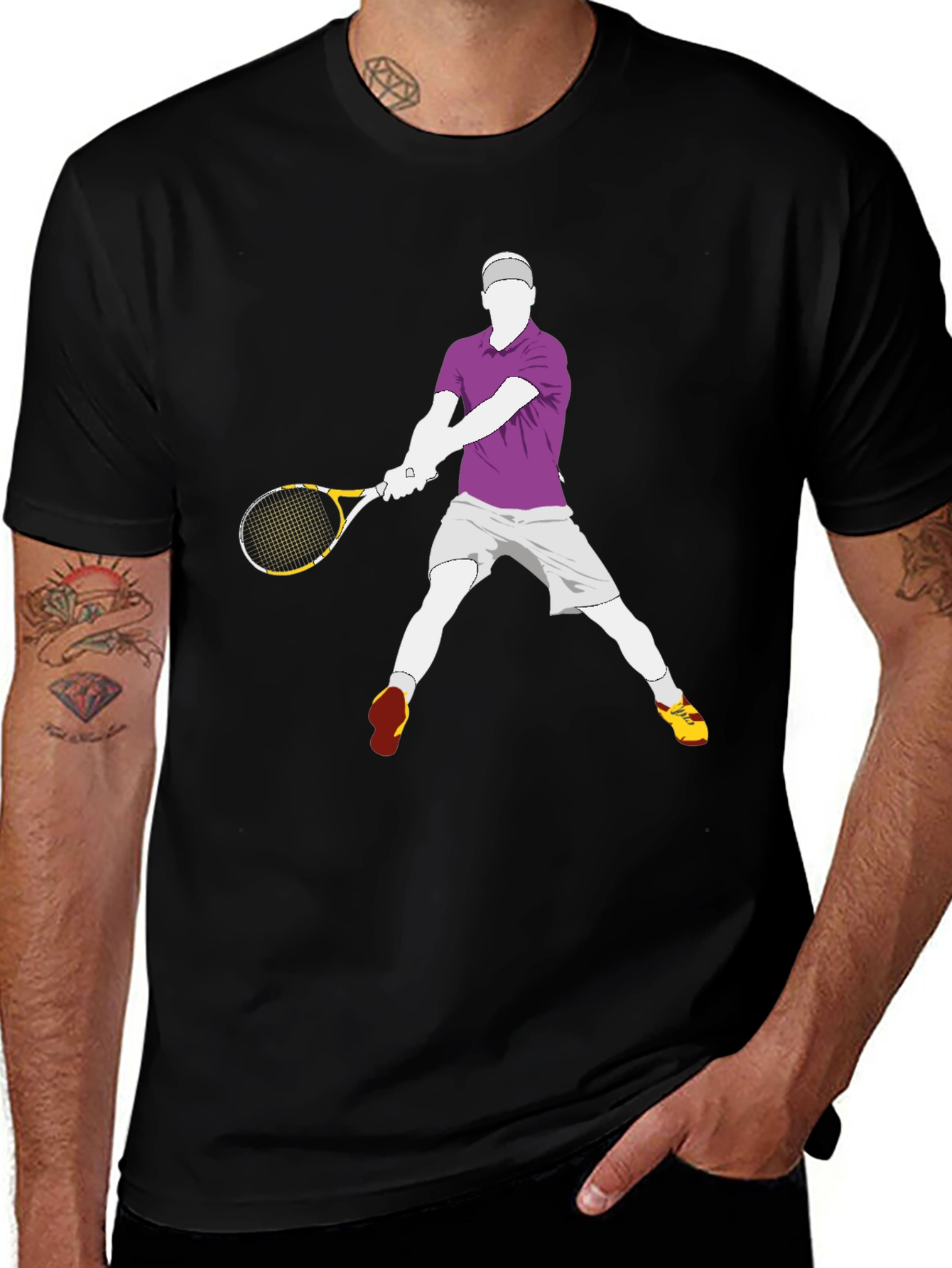 Variant 29 of Tennis Player Graphic Tee - Black