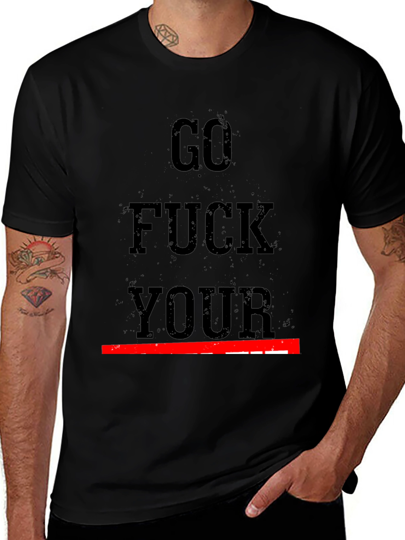 Variant 17 of Edgy Graphic Tee - 'Go F*** Your'