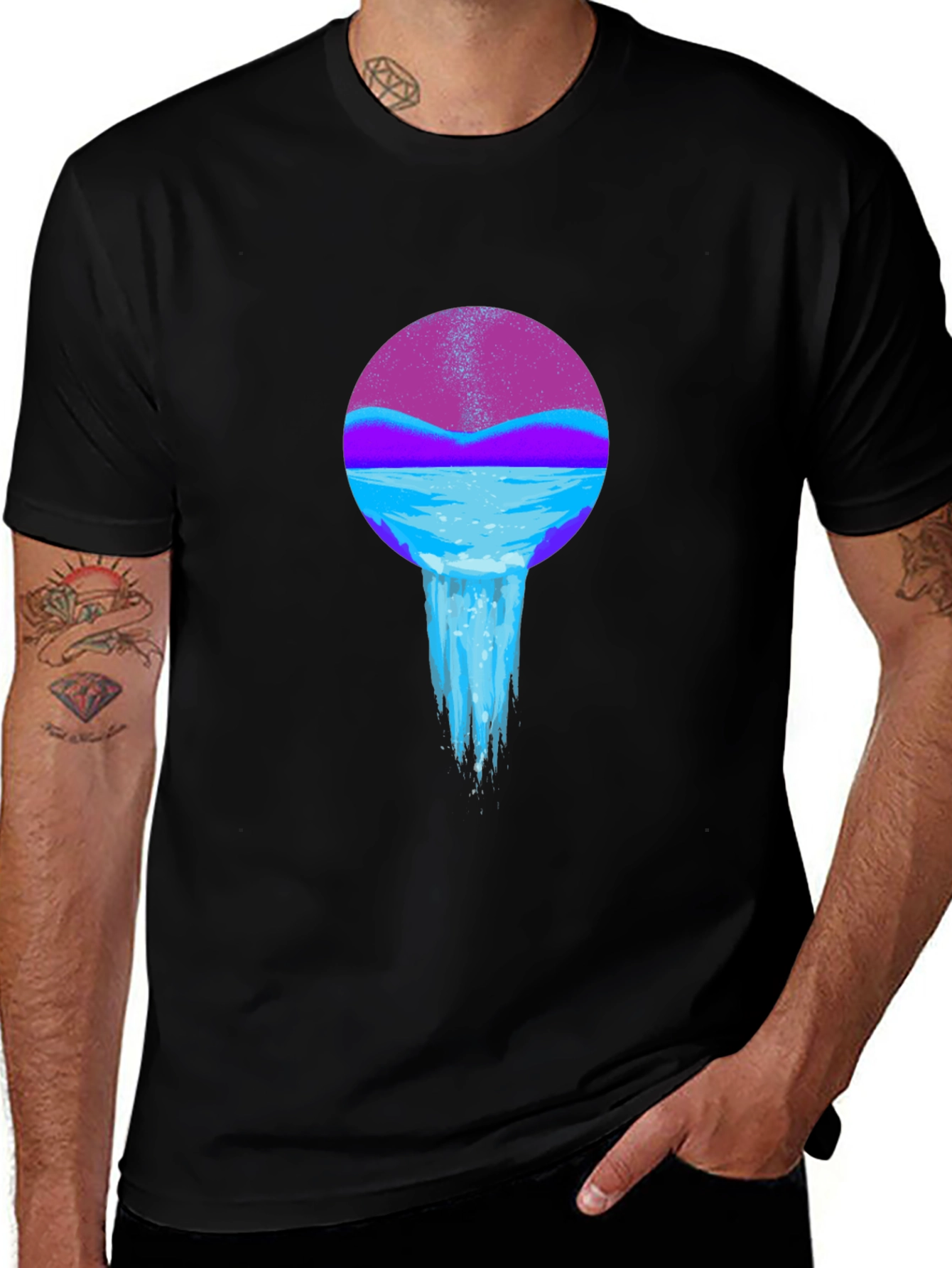 Variant 3 of Mystic Waterfall Black T-Shirt