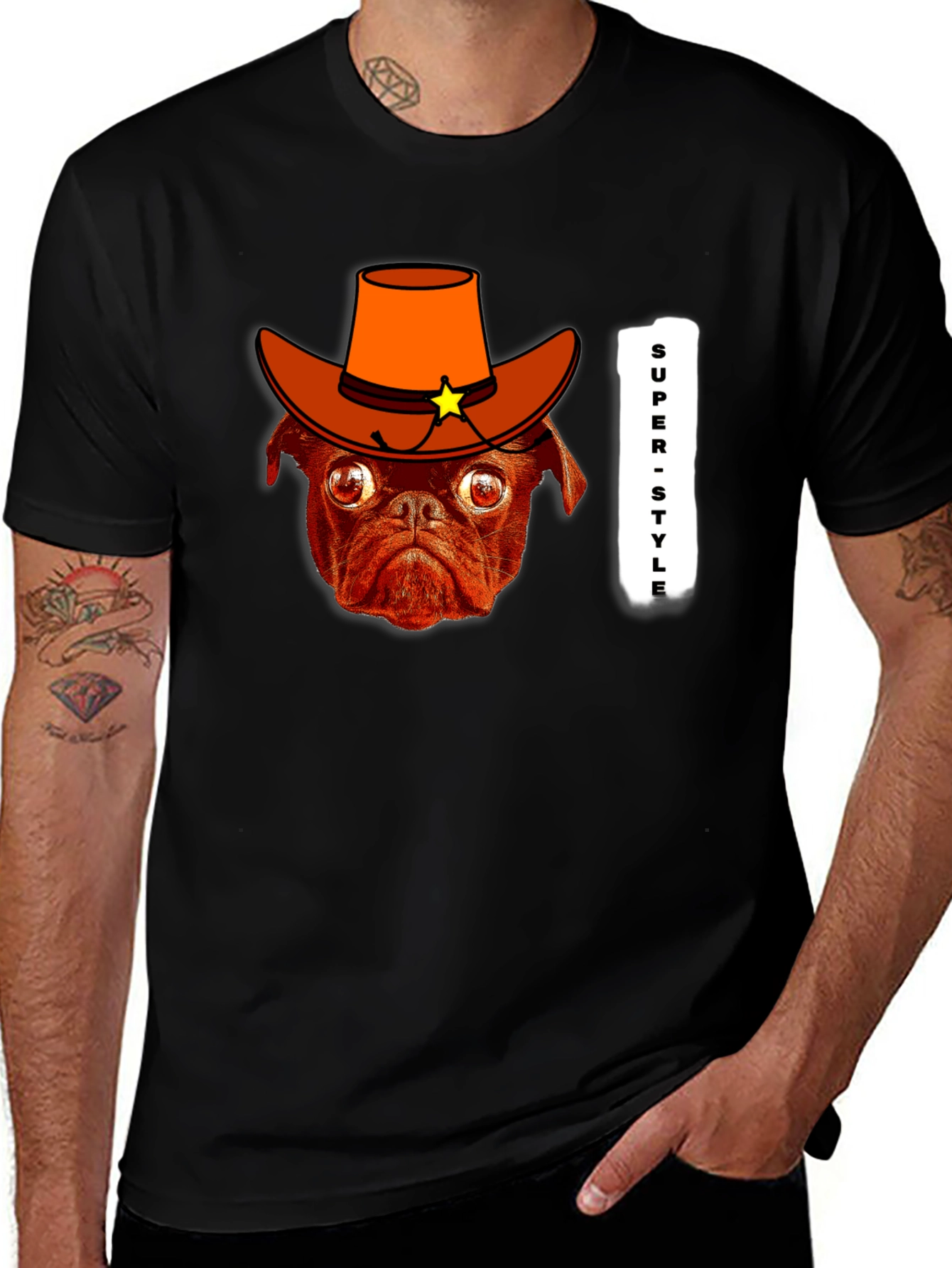 Pug Cowboy T-Shirt - Super Style