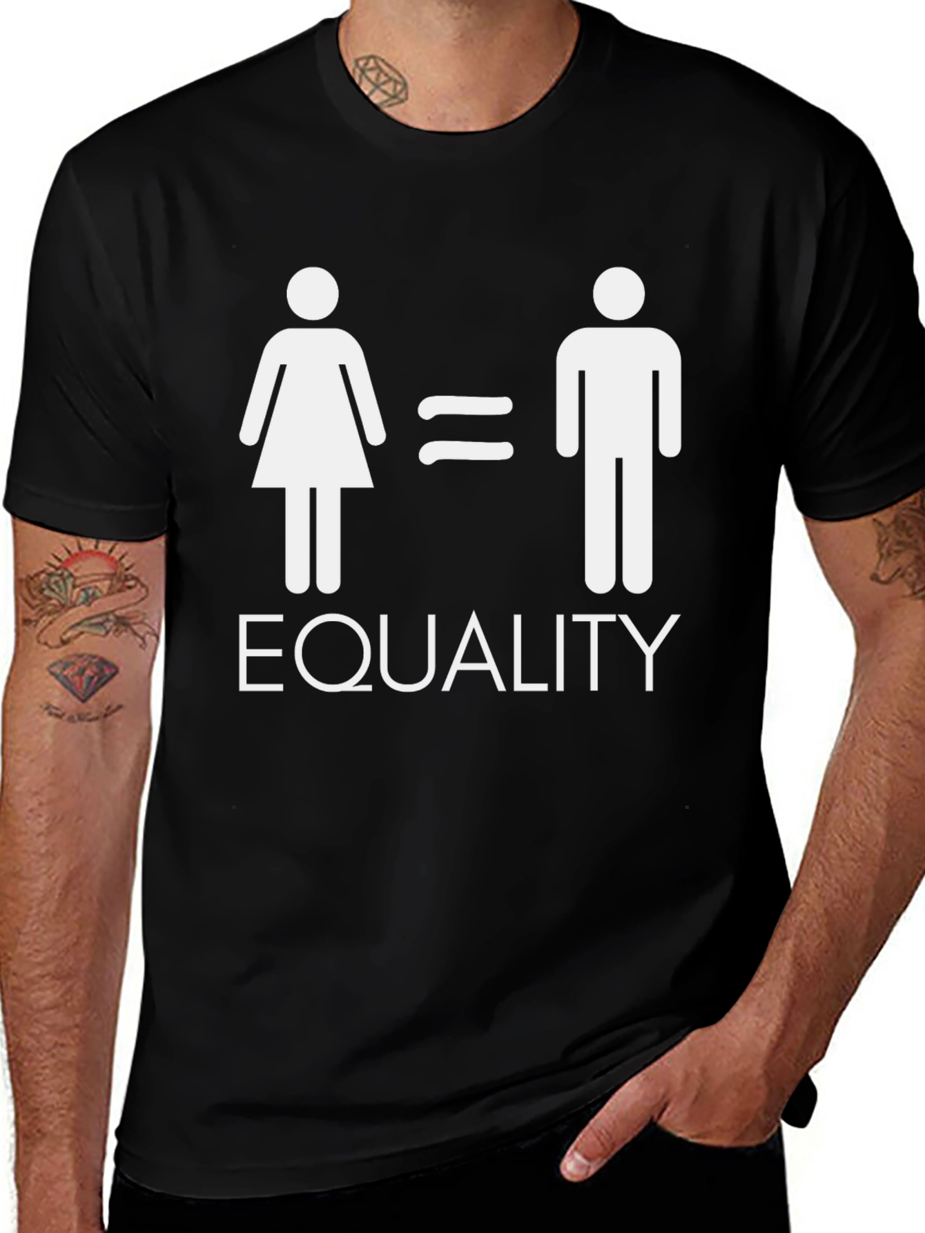 Equality Symbol Graphic T-Shirt - Unisex Black Tee