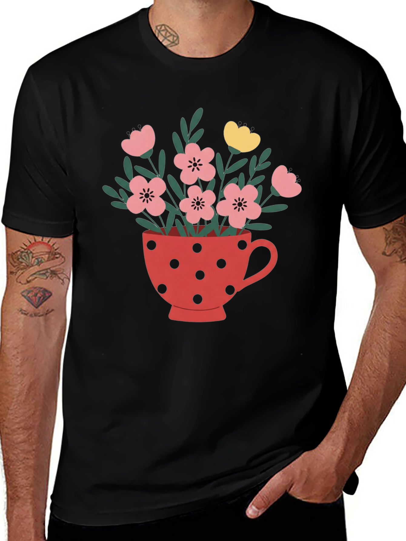 Variant 15 of Floral Tea Cup Graphic Tee