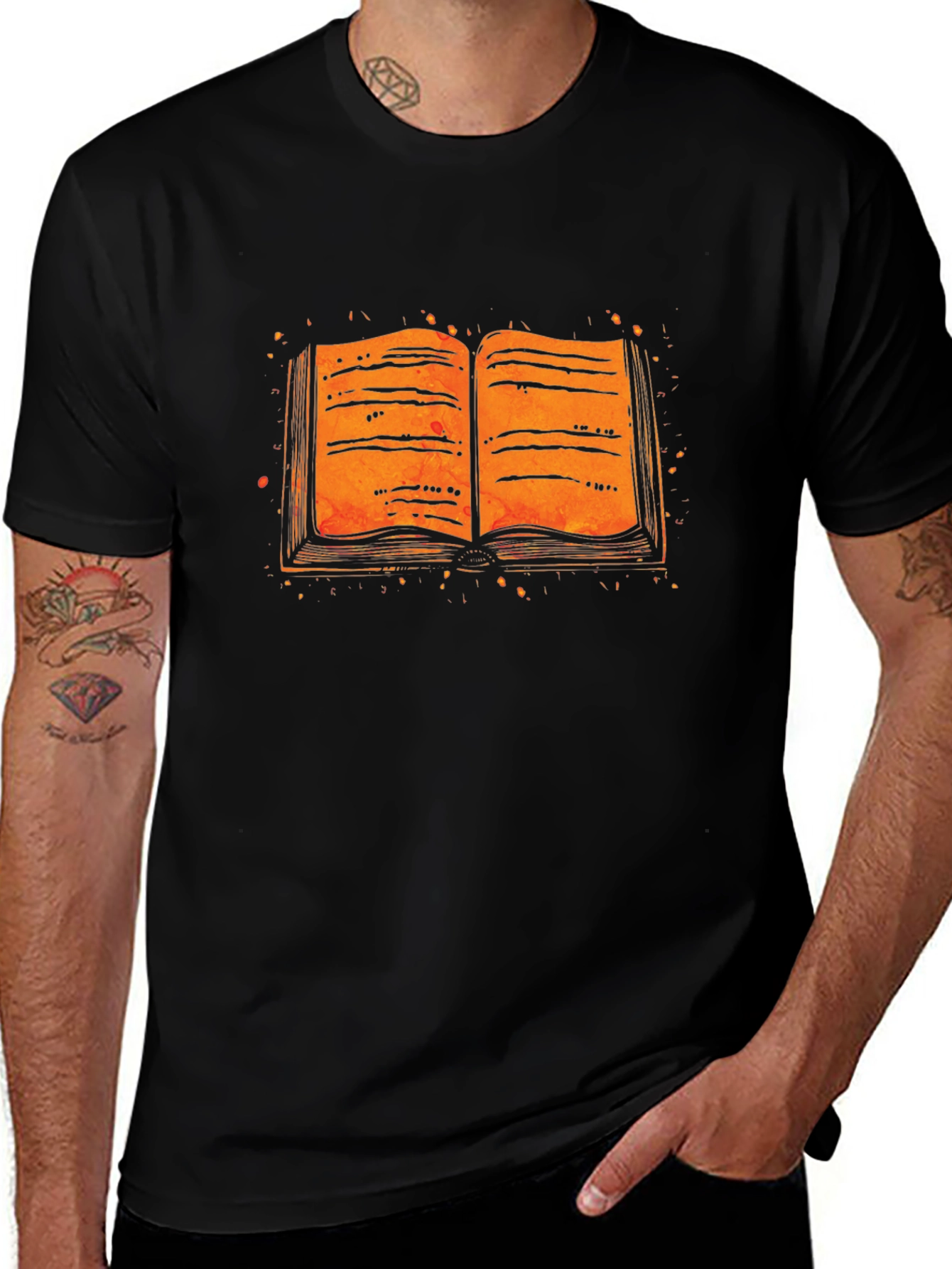 Variant 15 of Open Book Graphic Tee - Literary Style