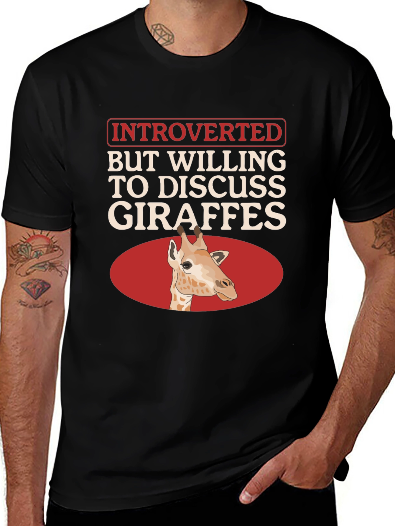 Variant 19 of Introverted Giraffe T-Shirt - Unique Animal Lover Tee
