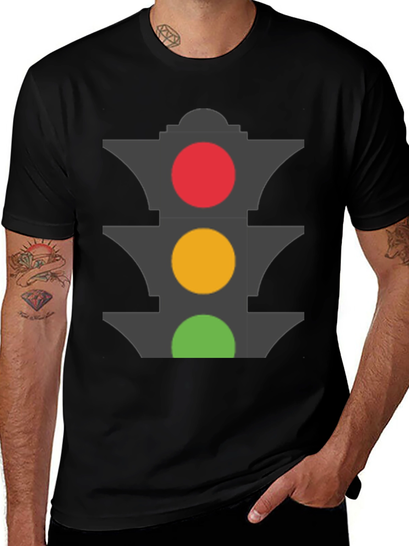 Variant 19 of Traffic Light Graphic T-Shirt - Stoplight Tee