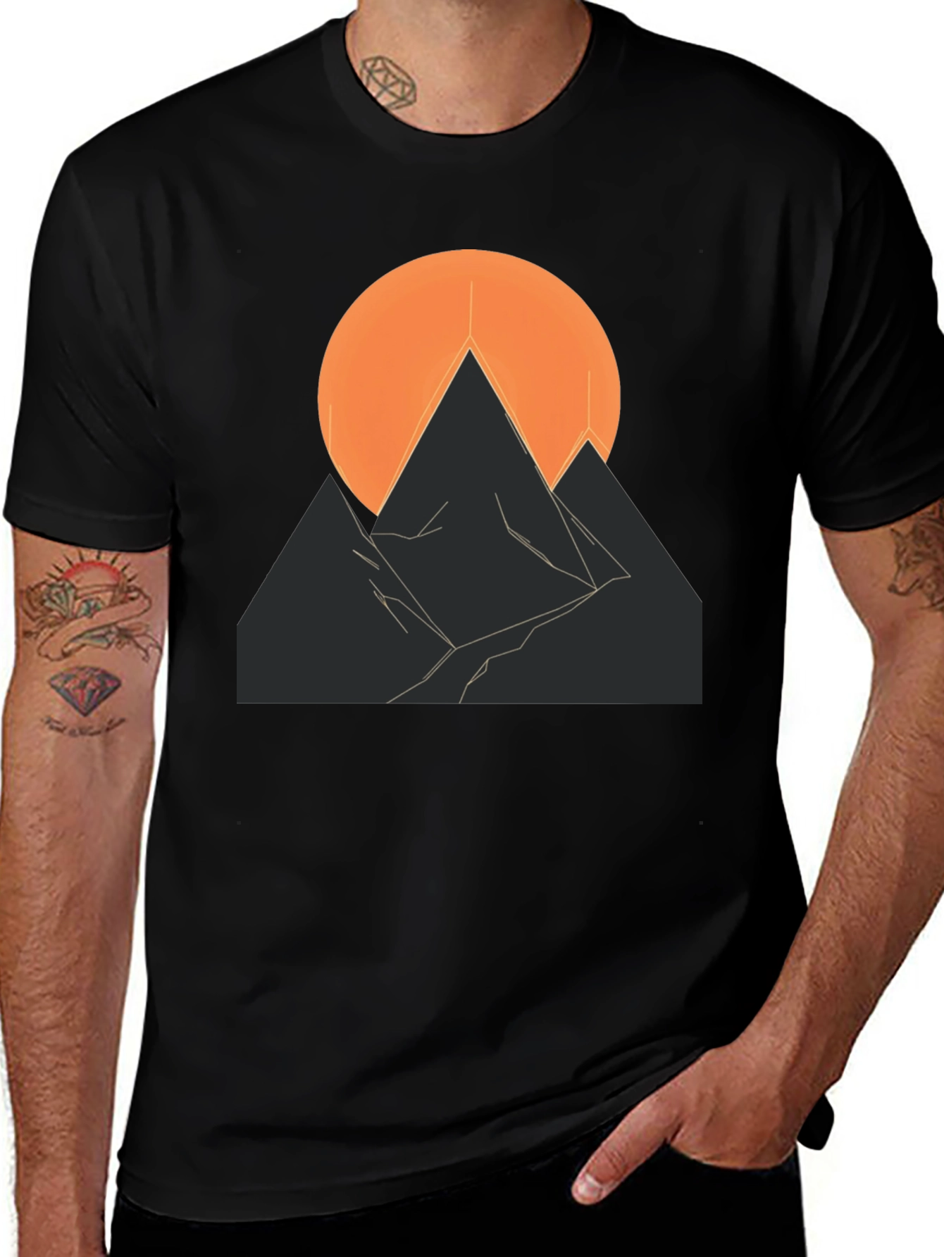 Variant 4 of Abstract Mountain Sunset Graphic Tee