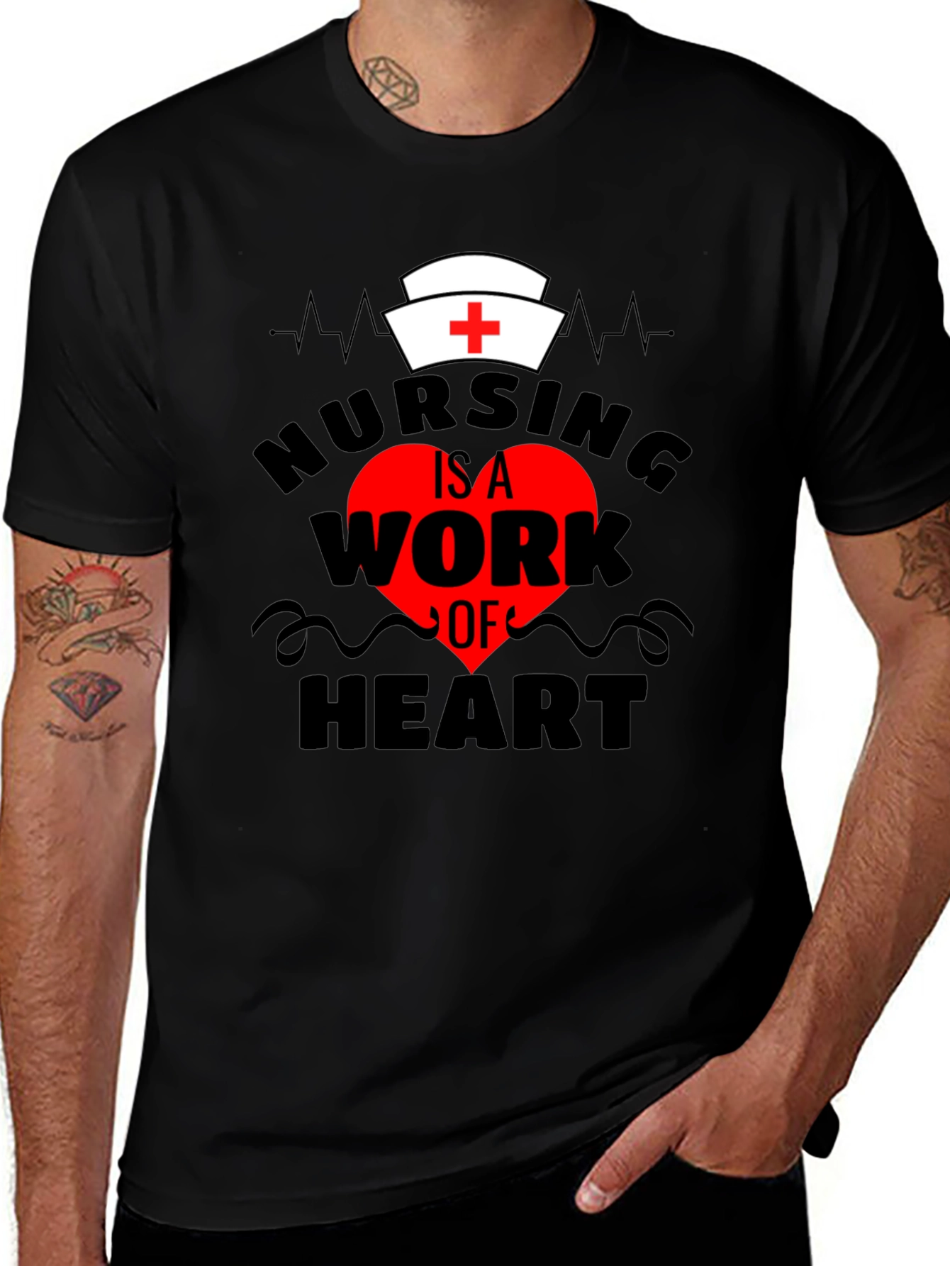 Nursing Is a Work of Heart Graphic Tee