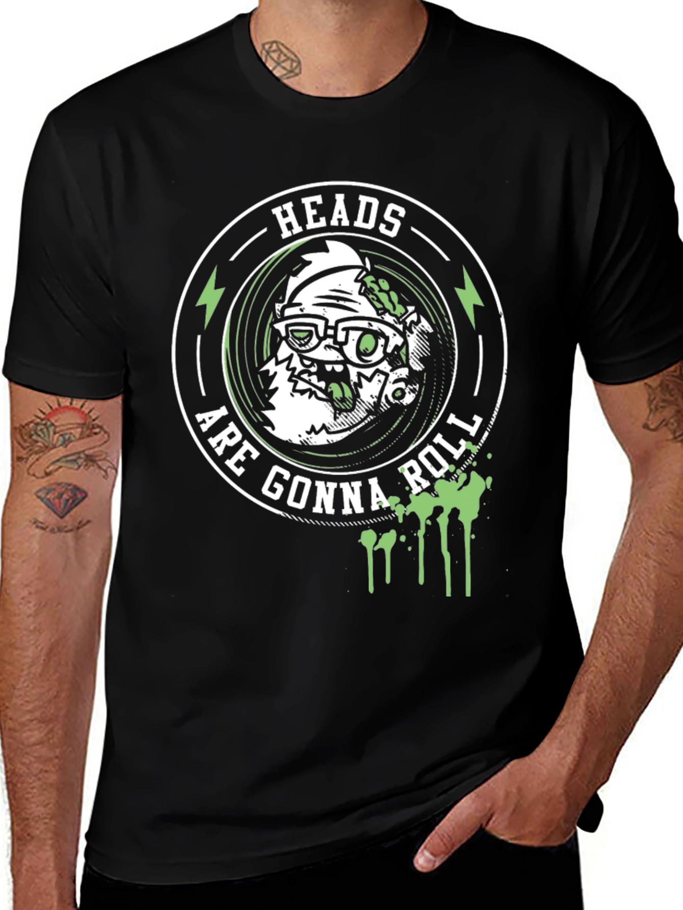 Variant 2 of Heads Are Gonna Roll Zombie T-Shirt
