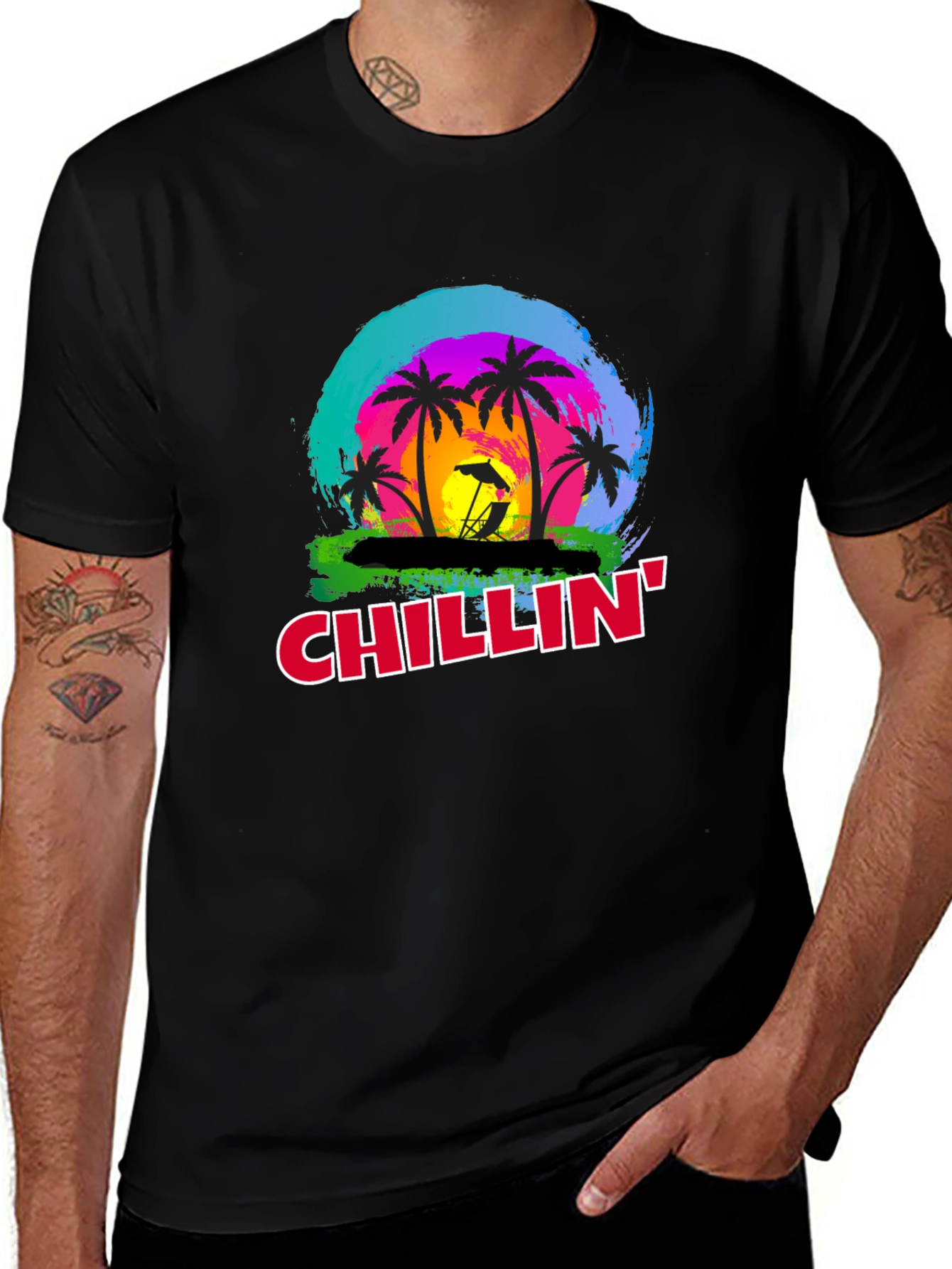 Variant 23 of Chillin' Palm Tree T-Shirt - Tropical Vibe