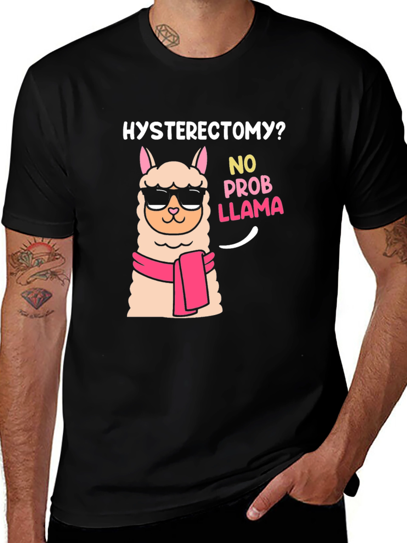 Variant 5 of Hysterectomy? No Prob Llama Funny Graphic Tee