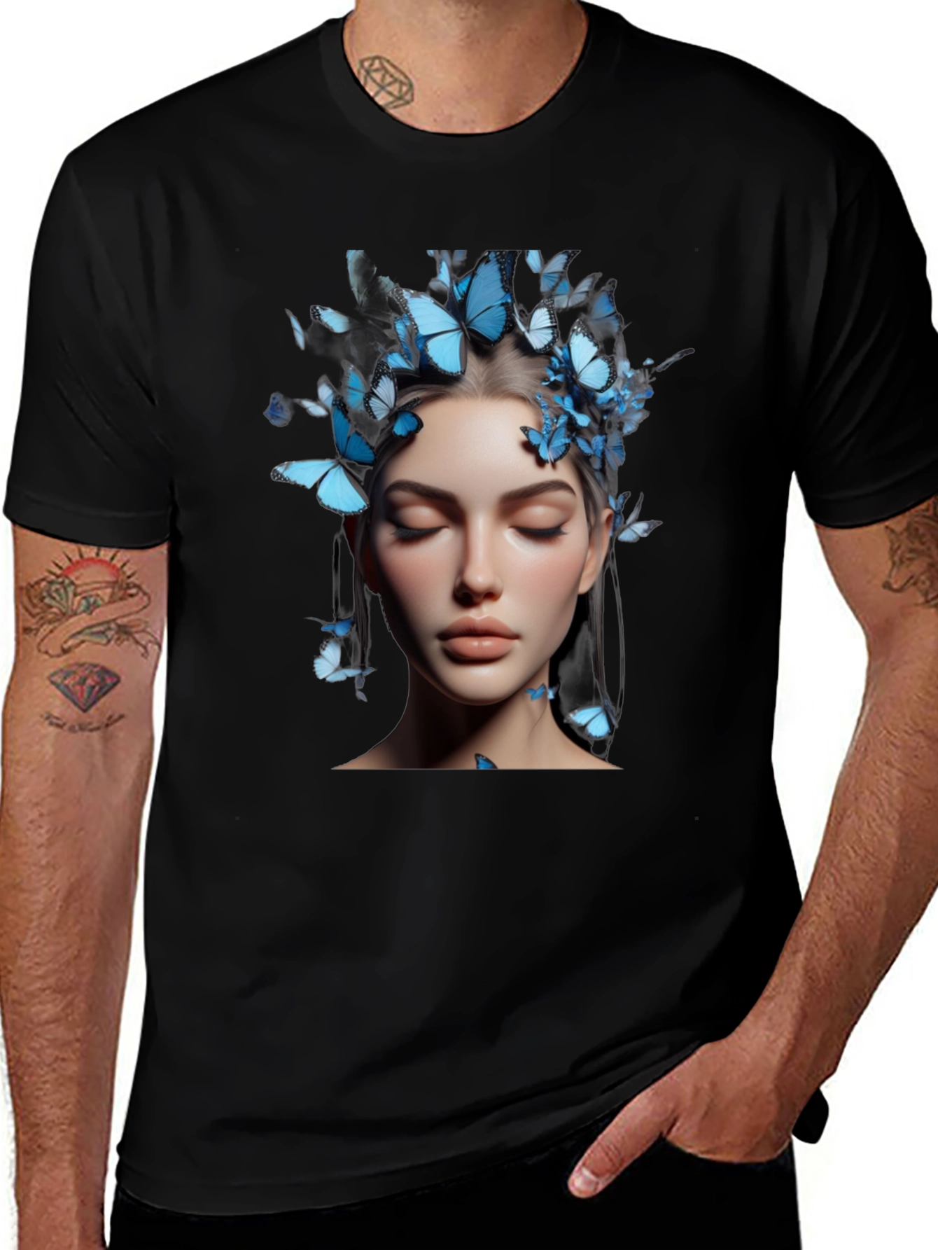 Variant 19 of Butterfly Adorned Woman Graphic Tee