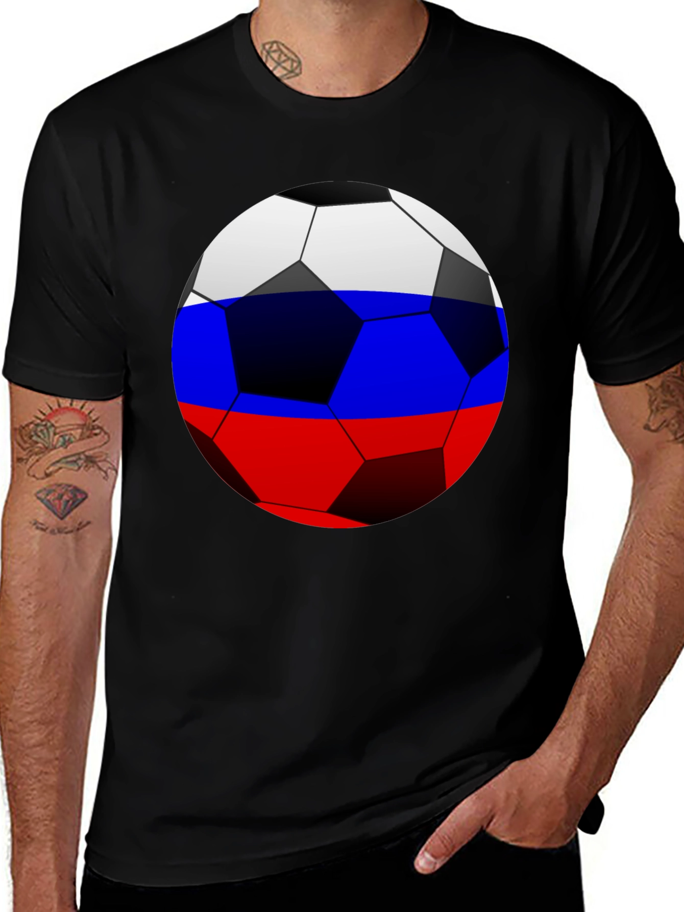 Variant 23 of Russia Flag Soccer Ball T-Shirt