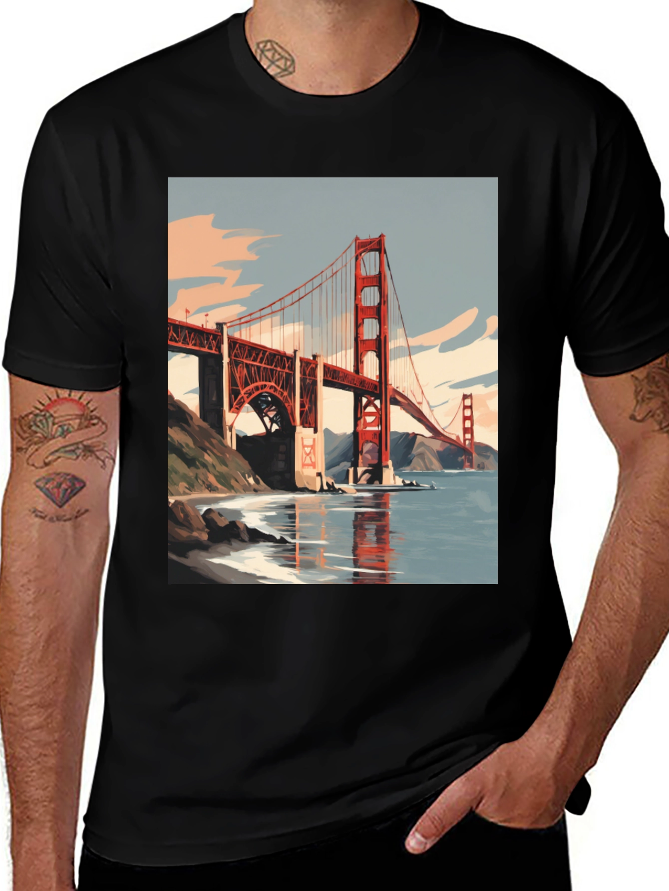 Golden Gate Bridge Graphic Tee - San Francisco Souvenir T-Shirt
