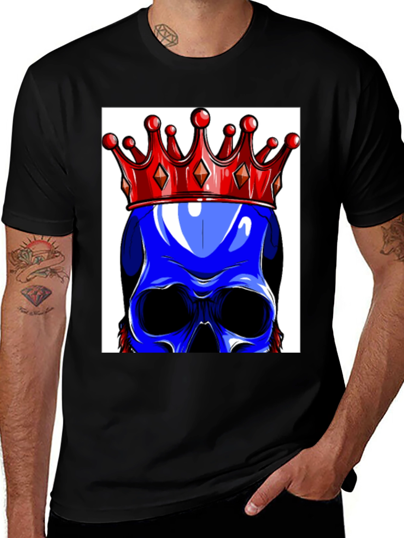 Variant 3 of Blue Skull King Graphic Tee