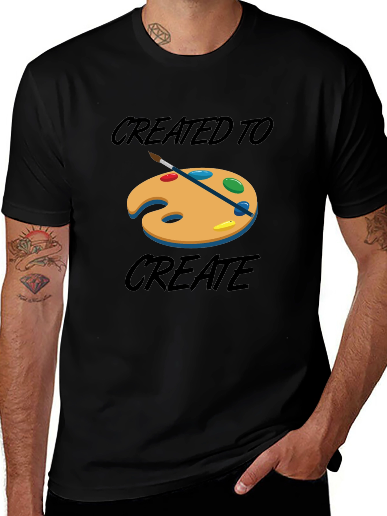 Variant 15 of Created To Create T-Shirt - Artist Palette Design
