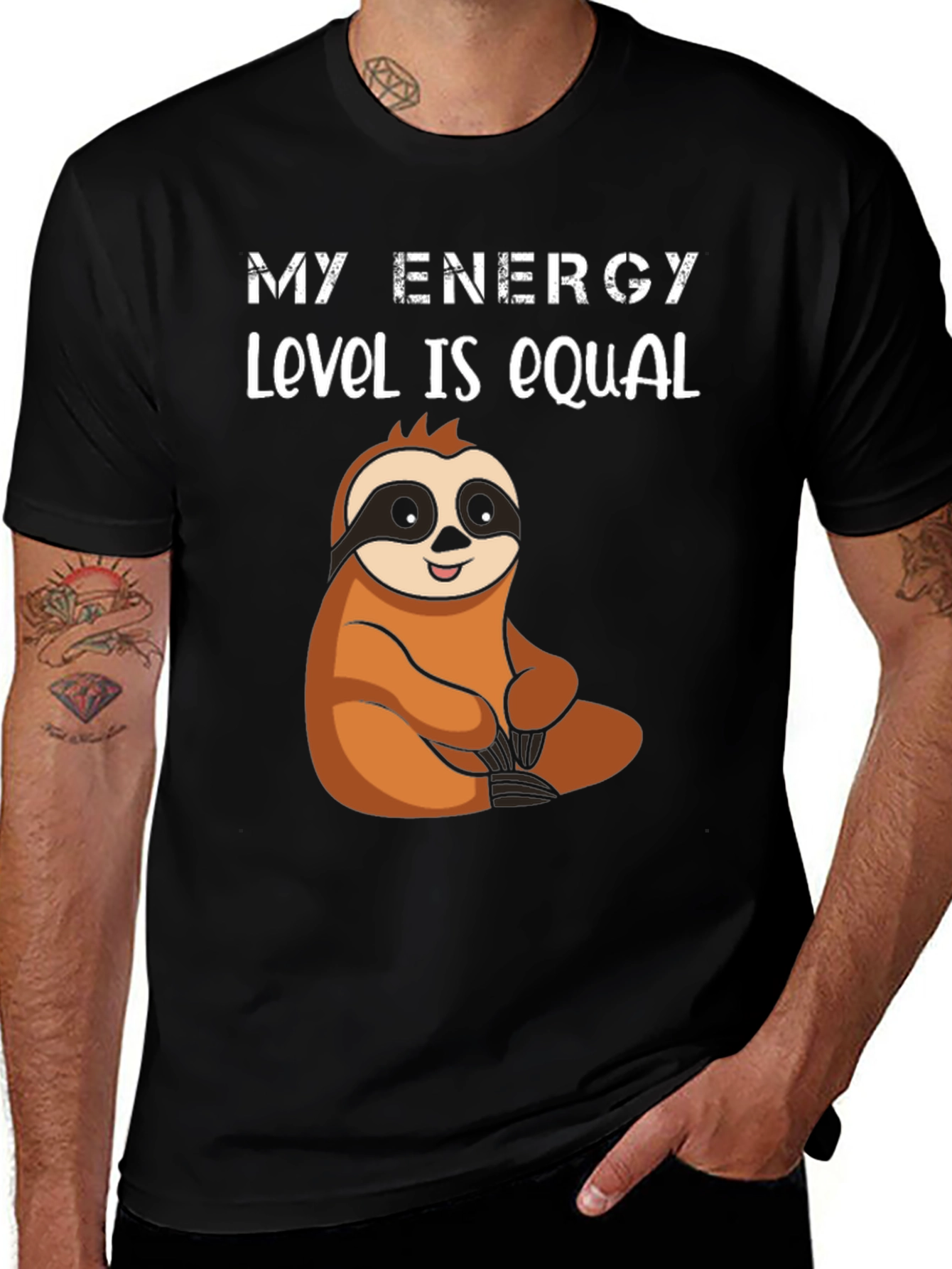 Variant 10 of My Energy Level is Equal Sloth Graphic Tee