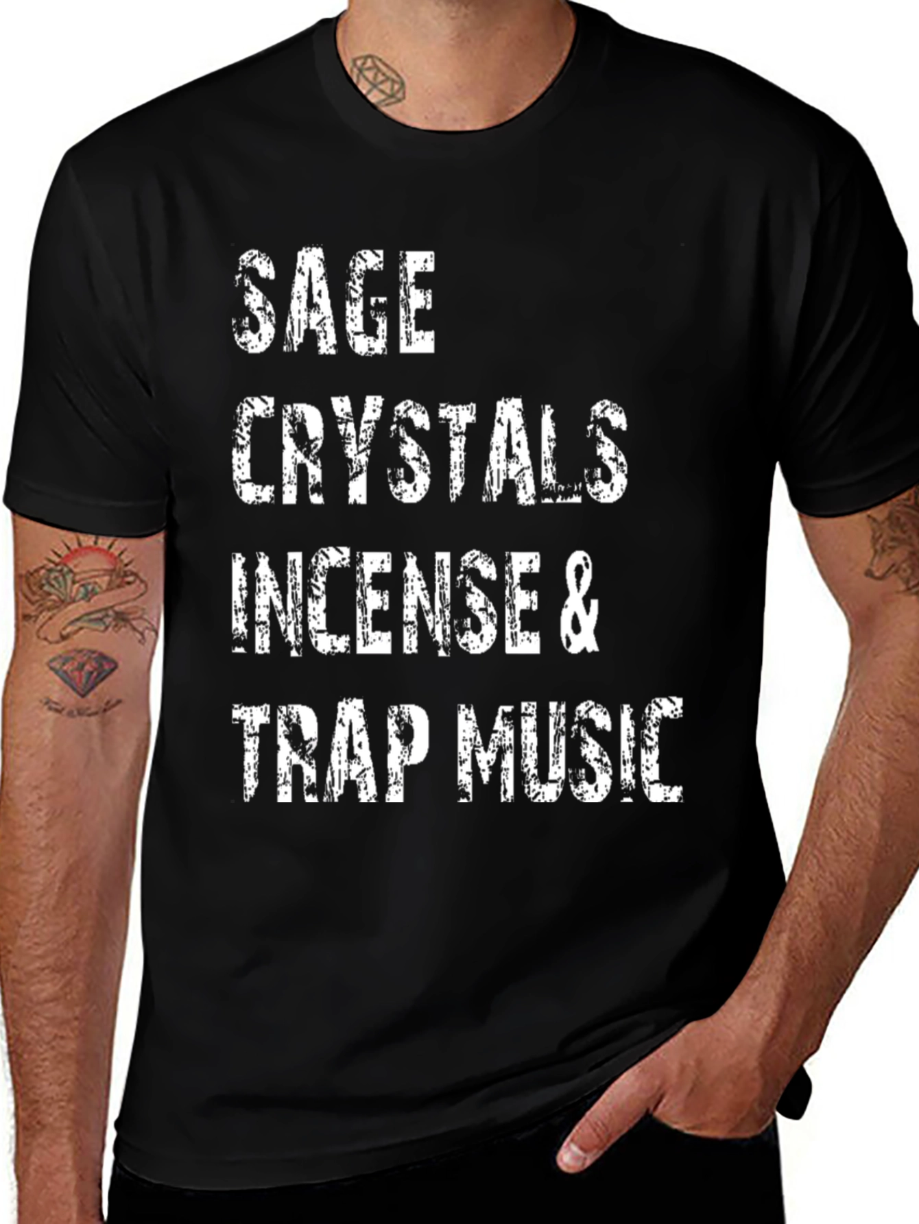 Variant 16 of Sage Crystals Incense Trap Music T-Shirt