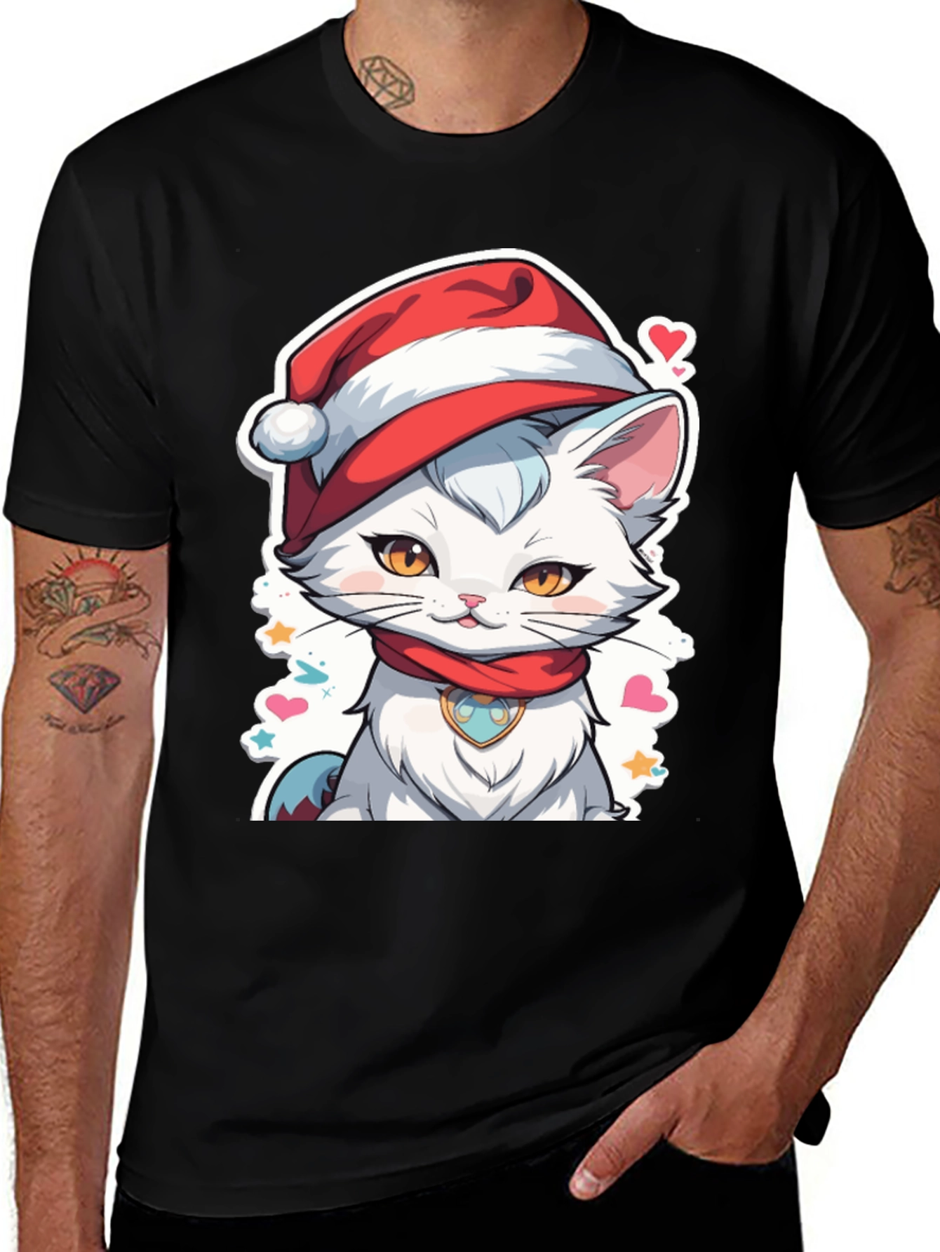 Festive Cat T-Shirt - Holiday Cheer!