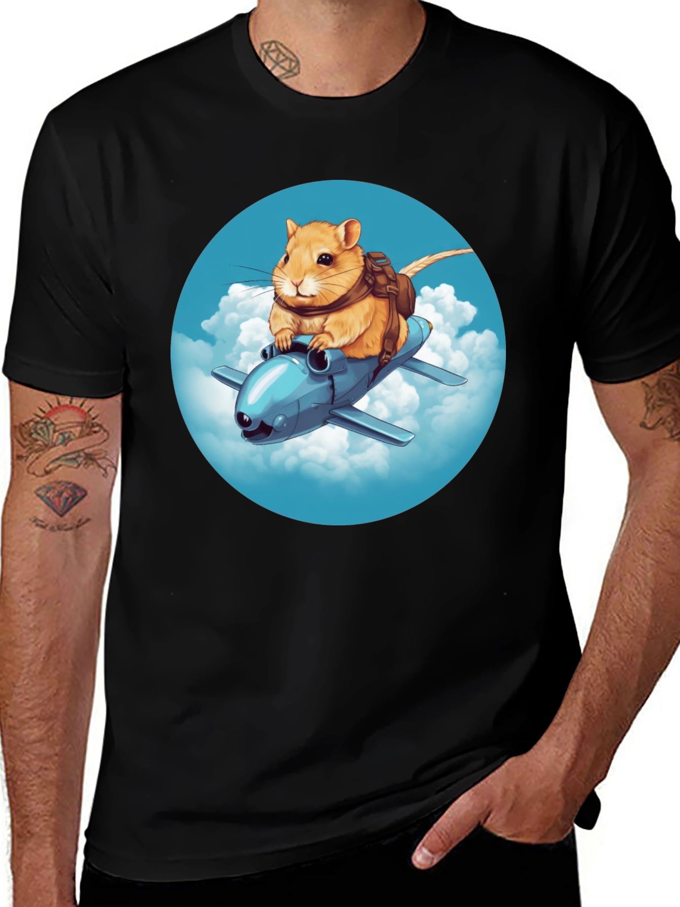 Variant 12 of Gerbil Pilot T-Shirt: Whimsical Aviation Tee