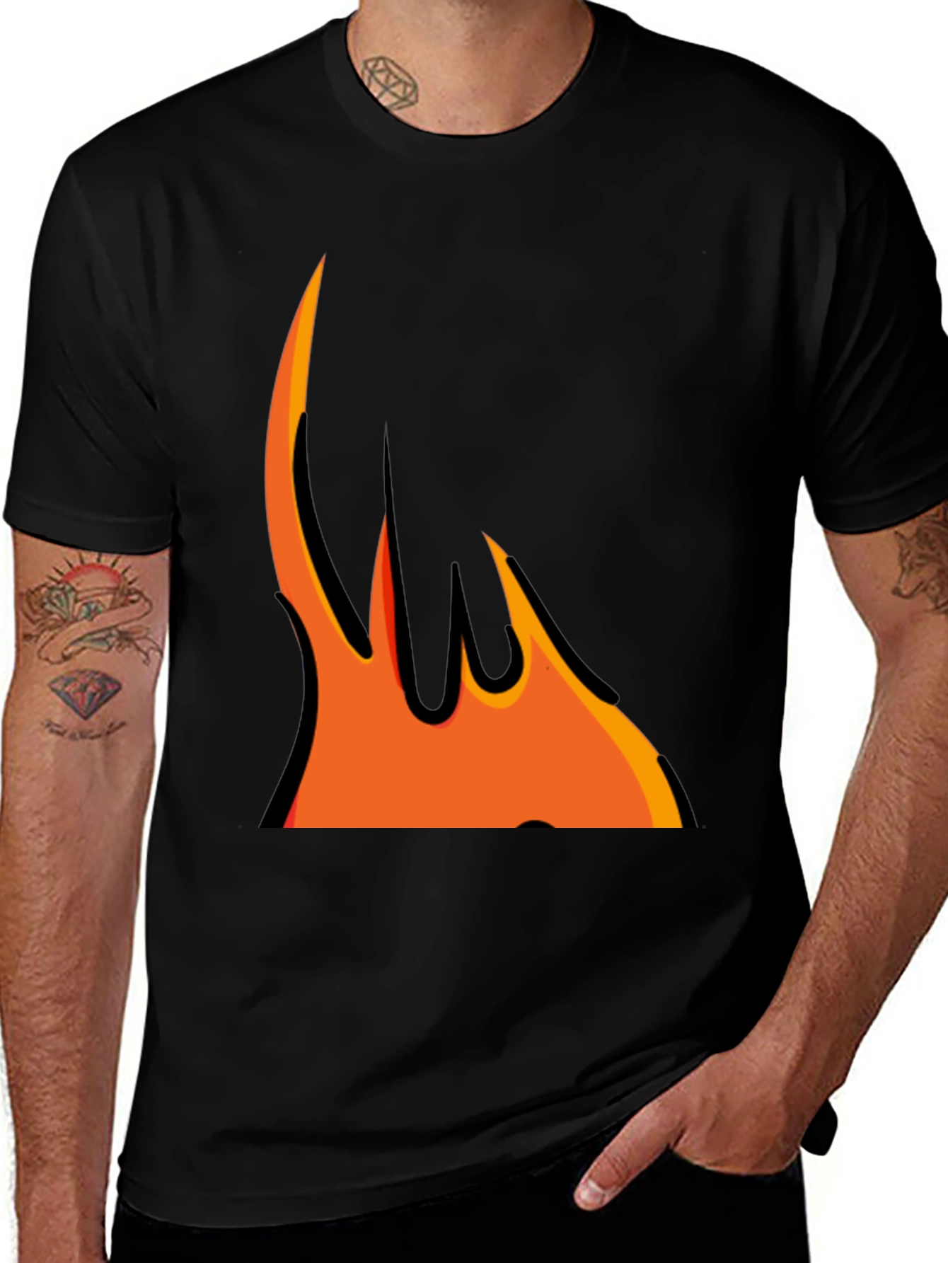 Flame Graphic Black T-Shirt