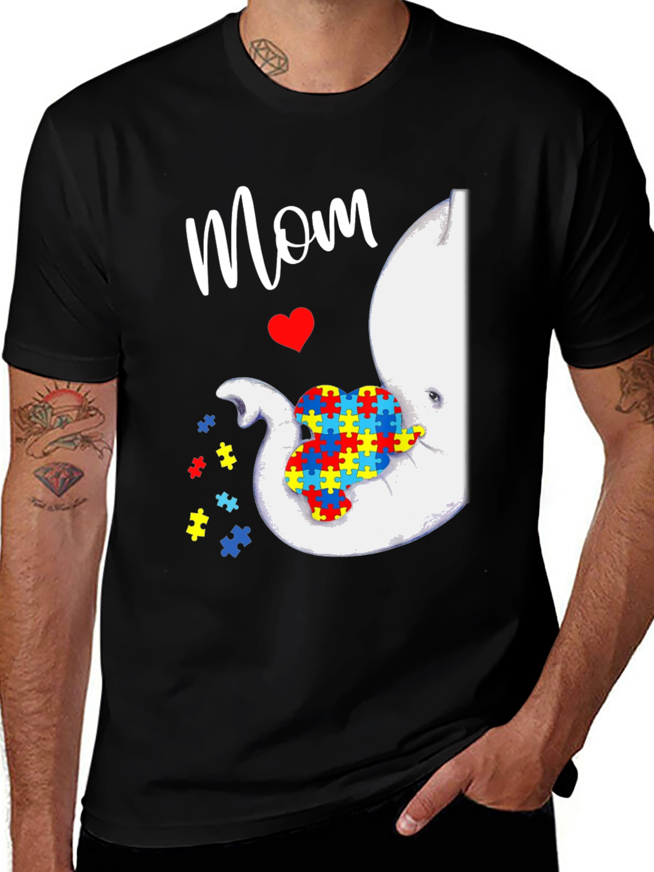 Variant 6 of Autism Awareness Elephant Mom T-Shirt