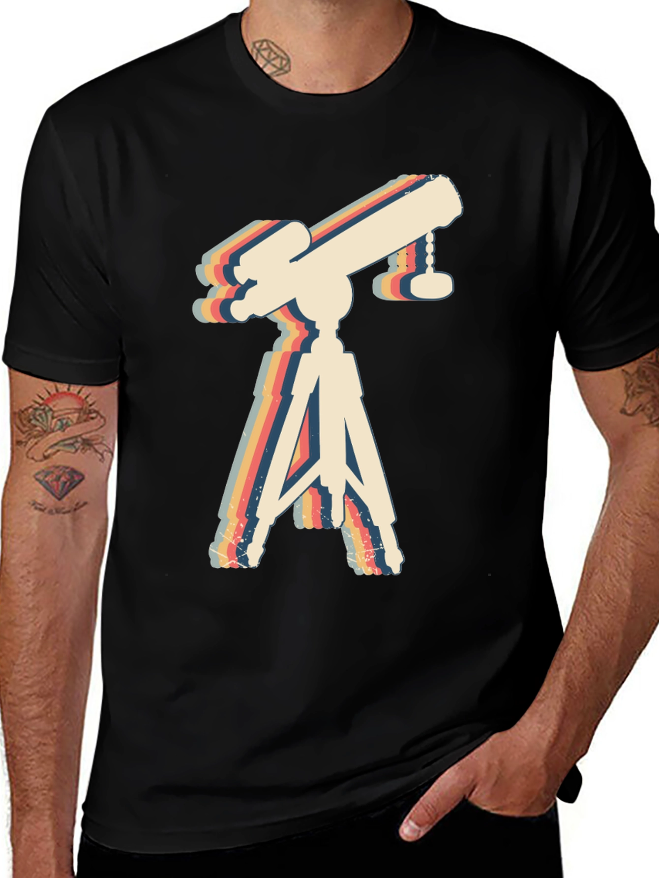 Variant 10 of Retro Telescope Graphic Tee - Astronomy Lover Gift