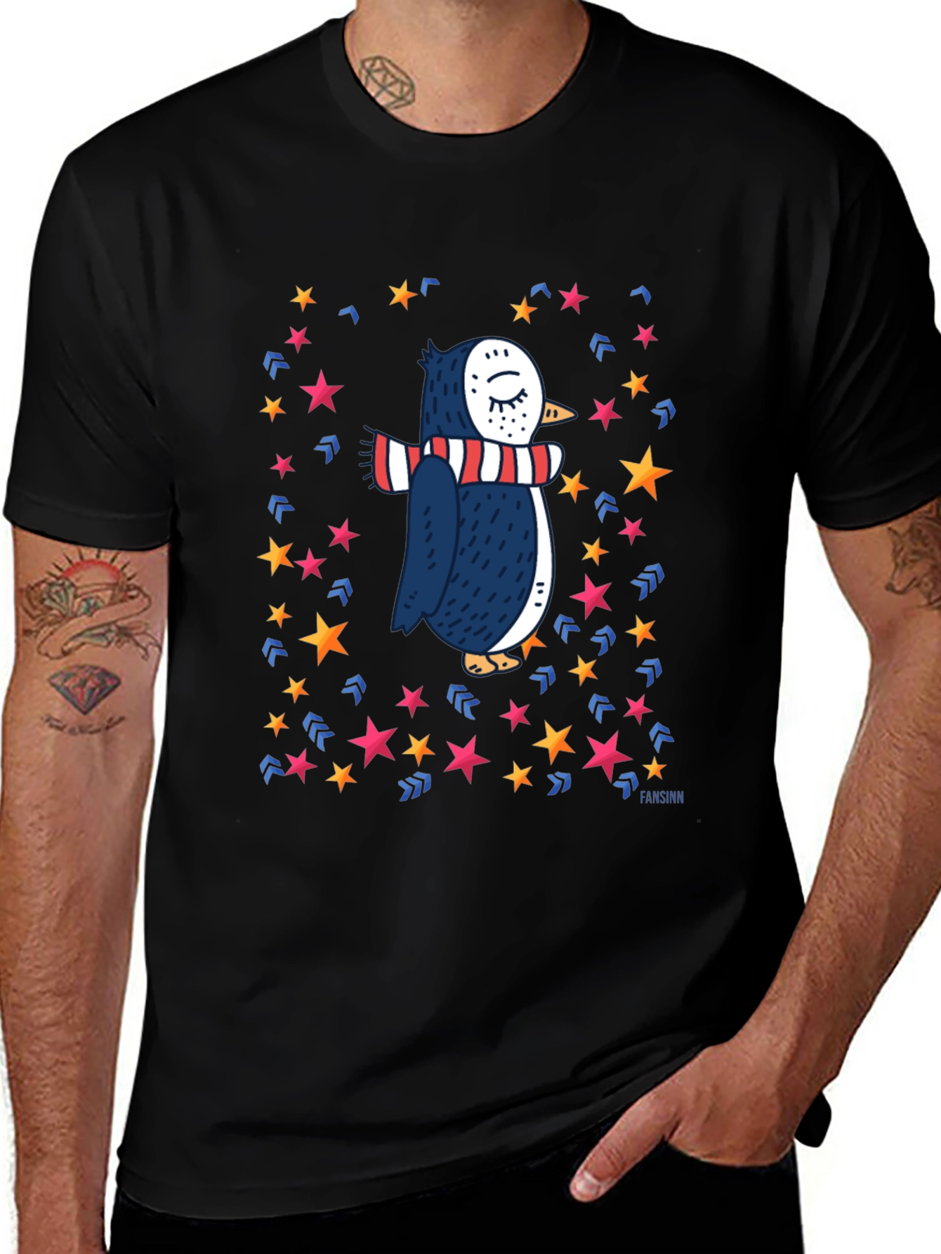 Variant 16 of Penguin Star T-Shirt: Whimsical Winter Style