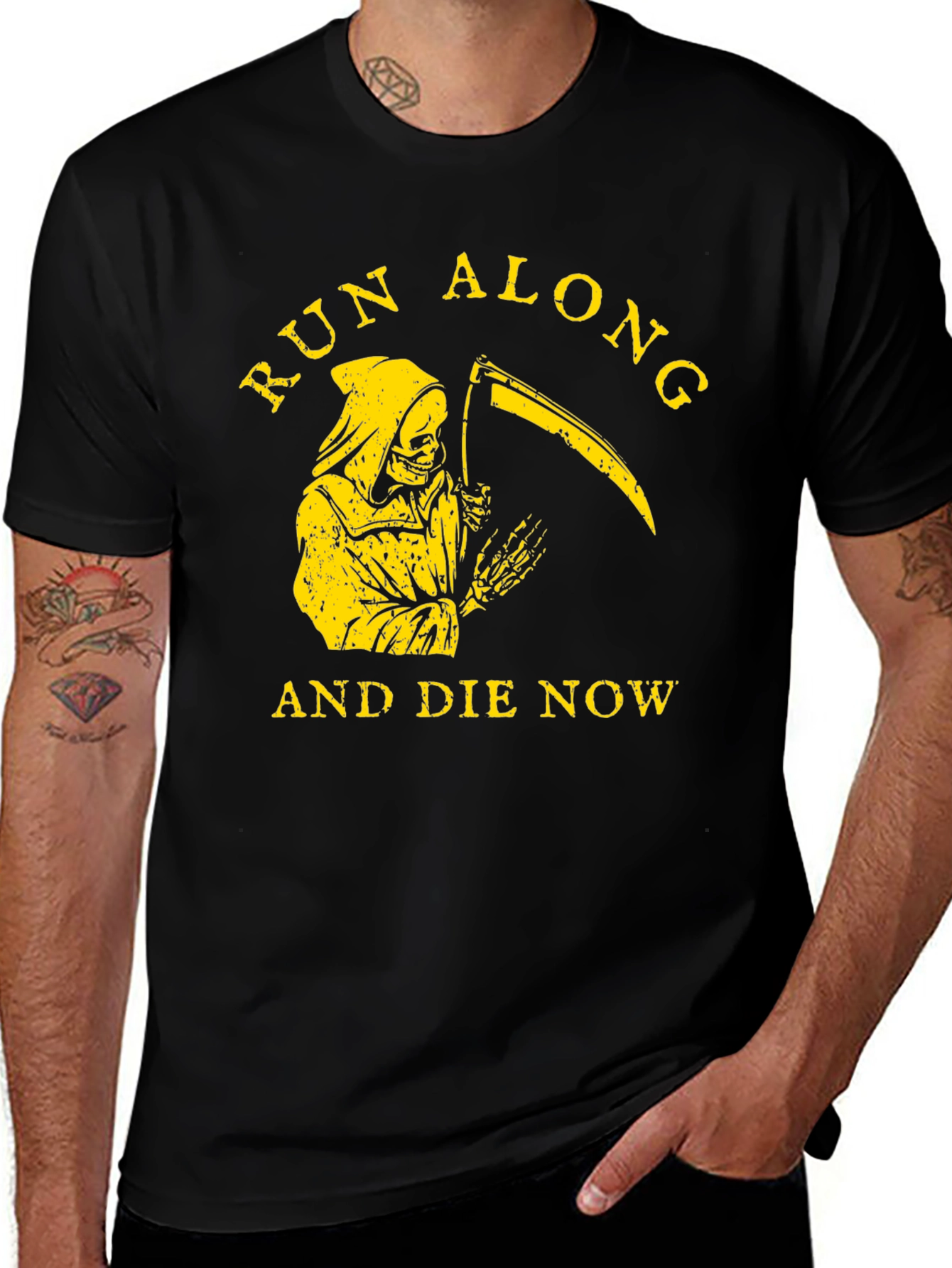 Variant 8 of Grim Reaper Tee: Run Along and Die Now T-Shirt